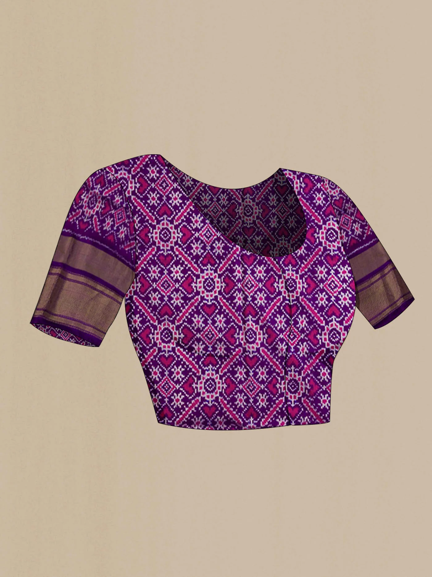Violet Pochampally Silk Saree - Image 5