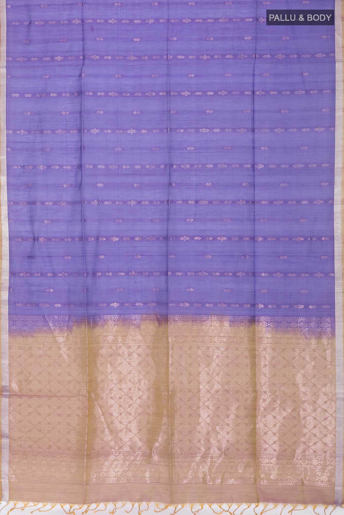 Violet Silk Cotton Saree - Image 2