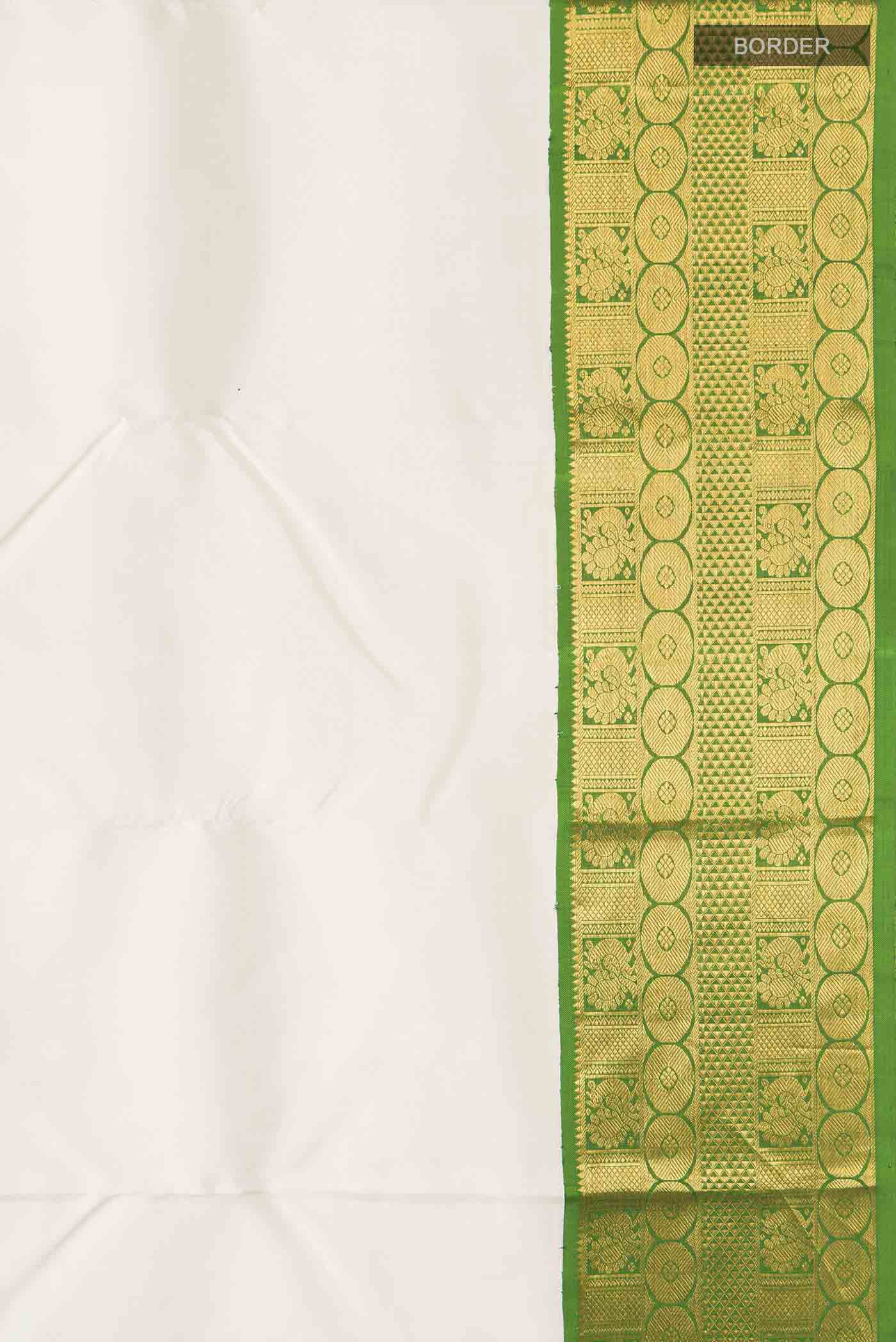White Kanjivaram Silk Saree - Image 3