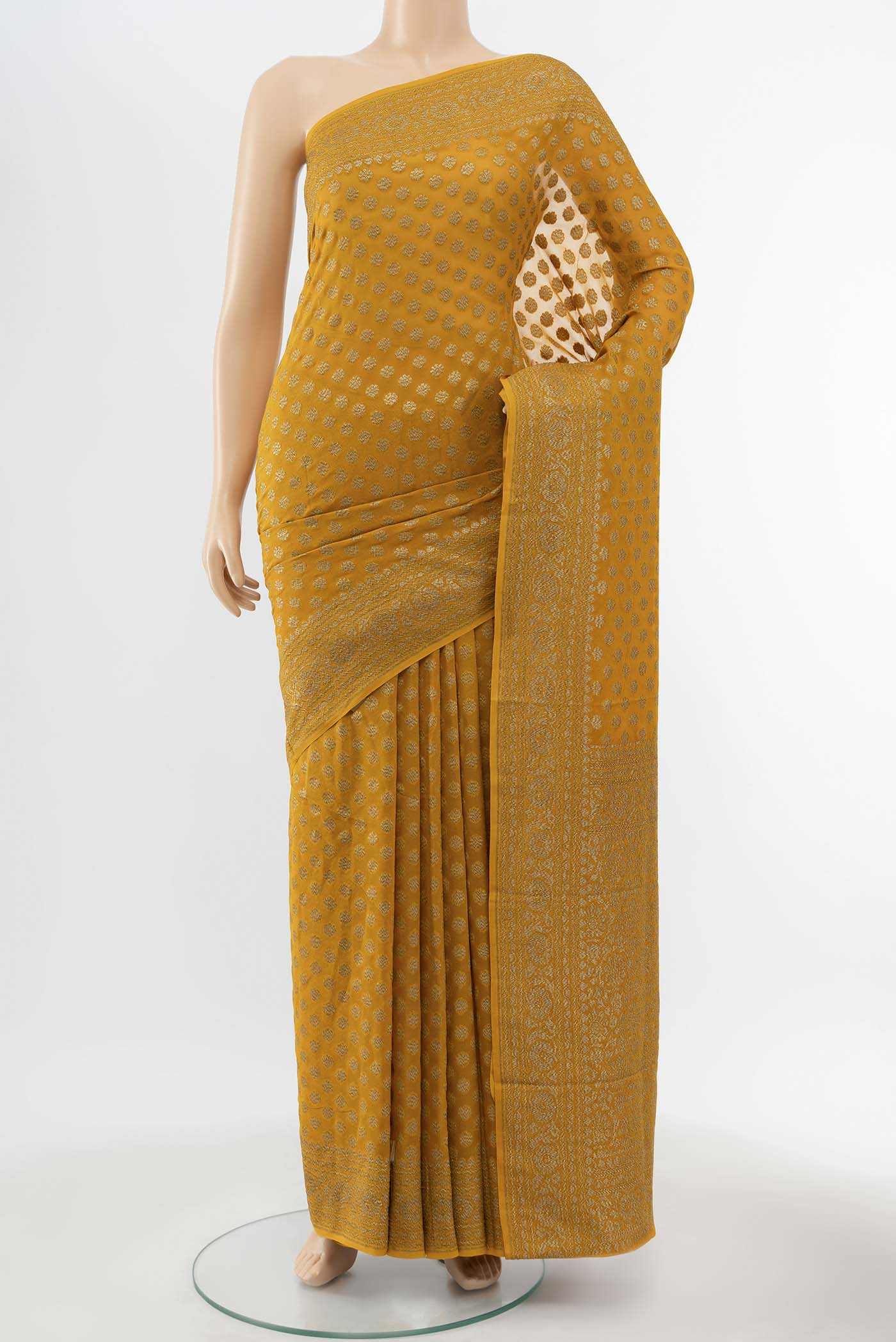 Yellow Banarasi Georgette Saree