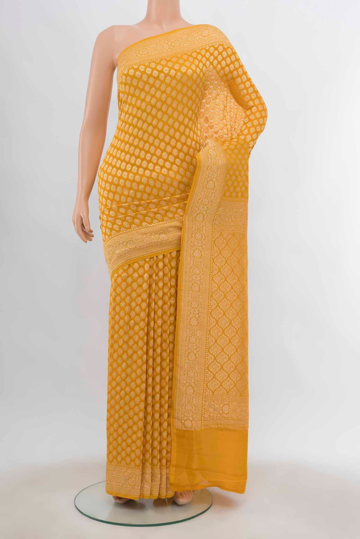 Yellow Banarasi Georgette Saree