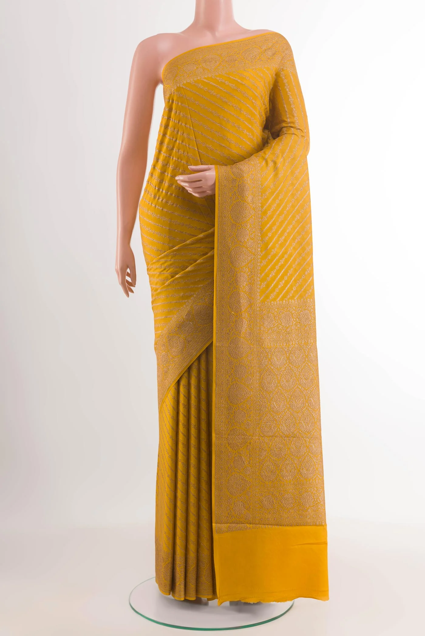 Yellow Banarasi Georgette Saree