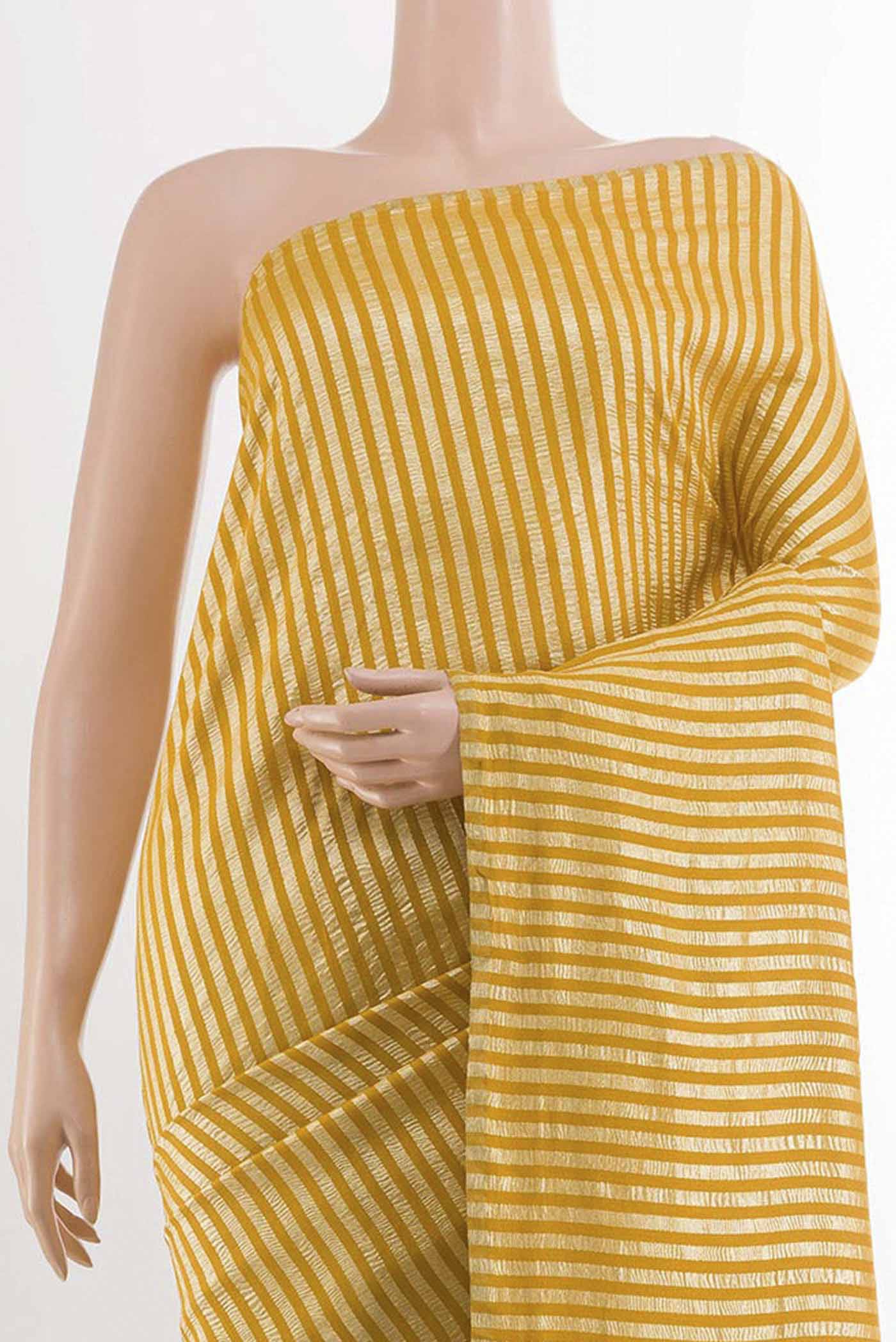 Yellow Banarasi Georgette Saree - Image 2