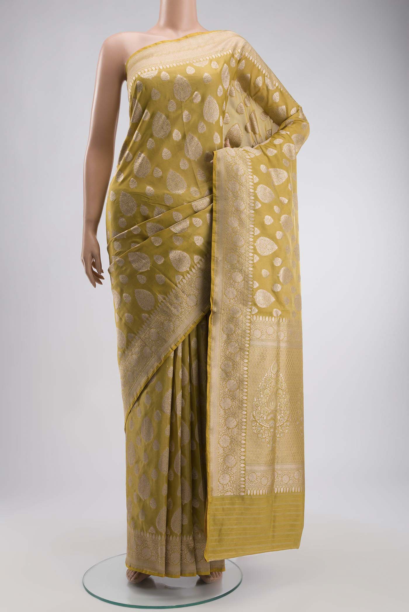 Yellow Banarasi Silk Saree