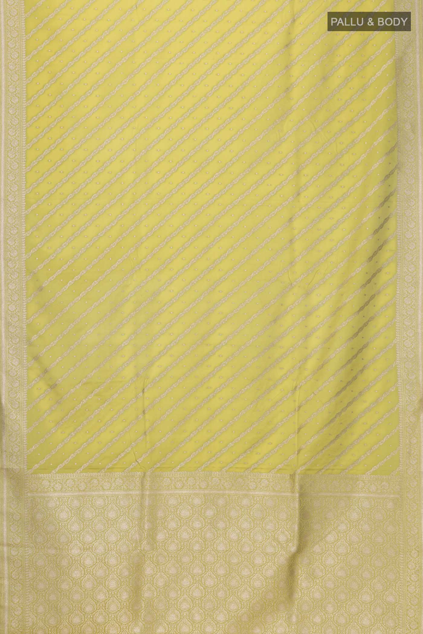 Yellow Blended Banarasi Silk Saree - Image 3