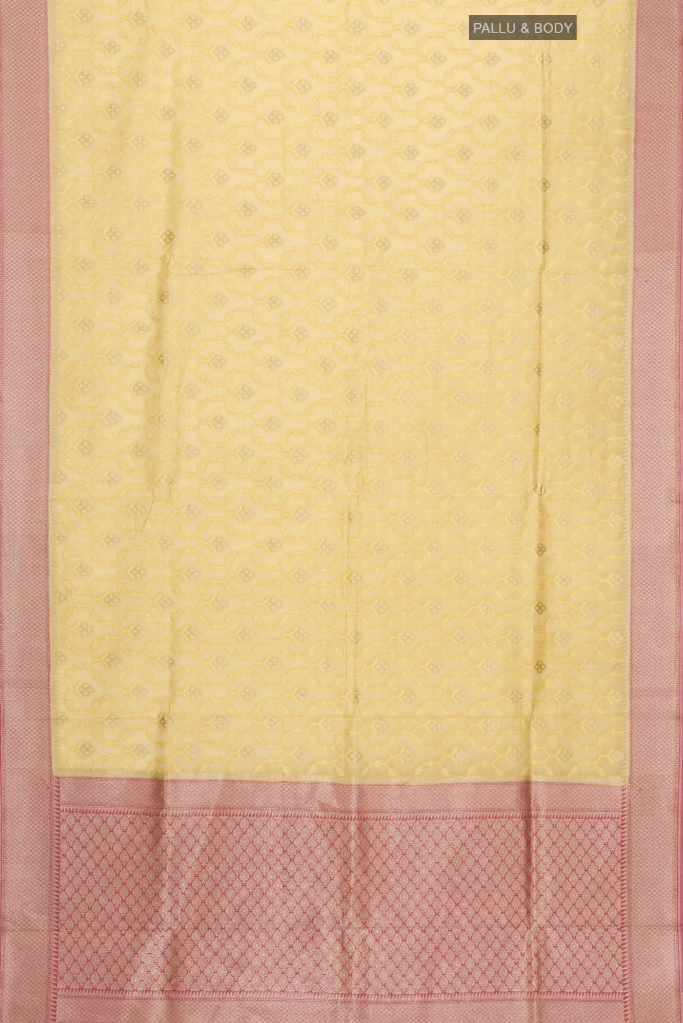 Yellow Chanderi Silk Cotton Saree - Image 5