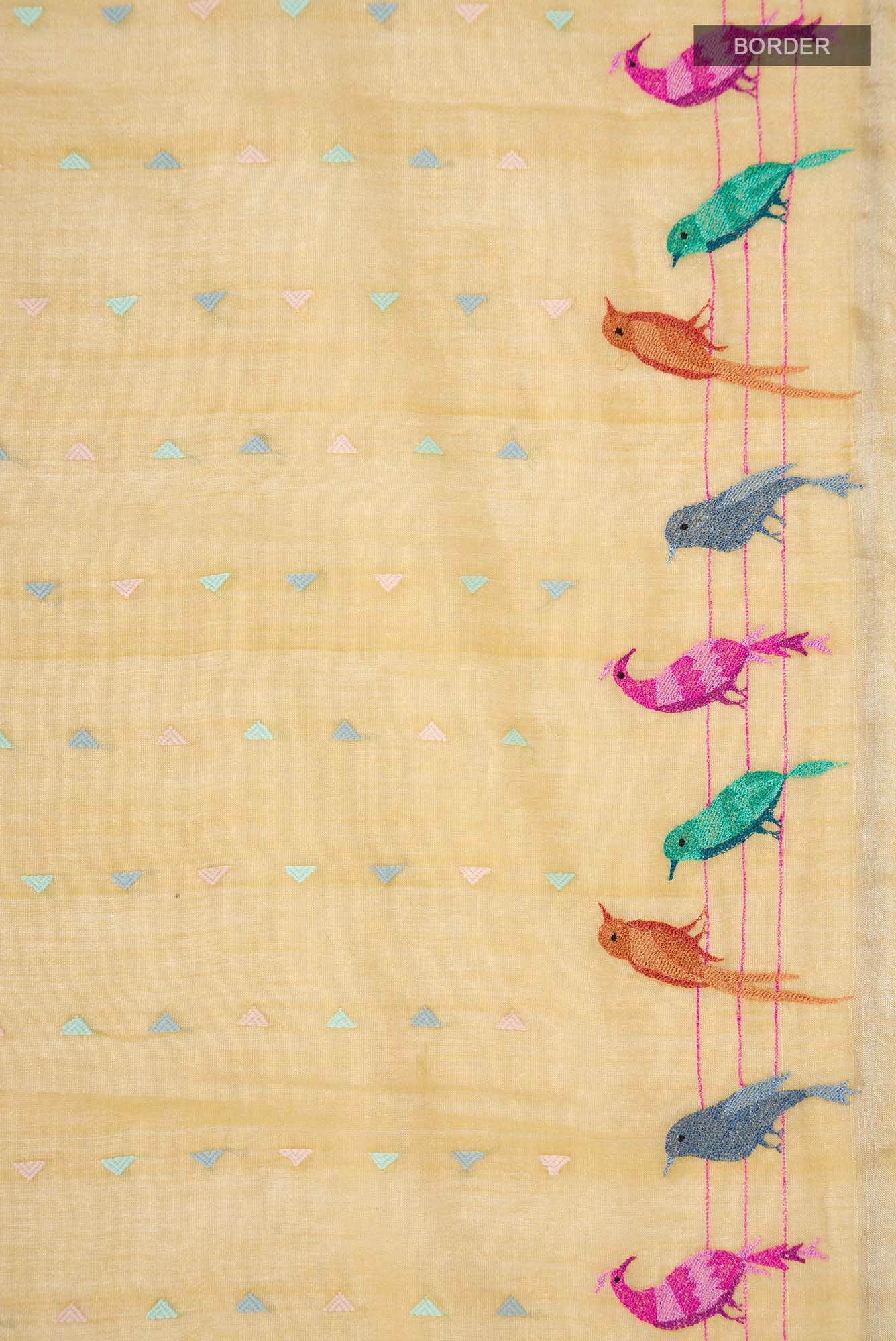 Yellow Chanderi Silk Cotton Saree - Image 6