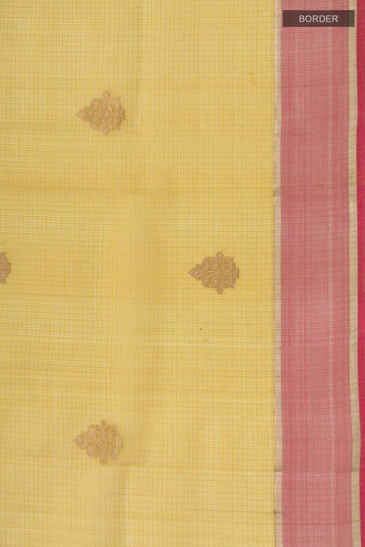 Yellow Chanderi Silk Saree - Image 3