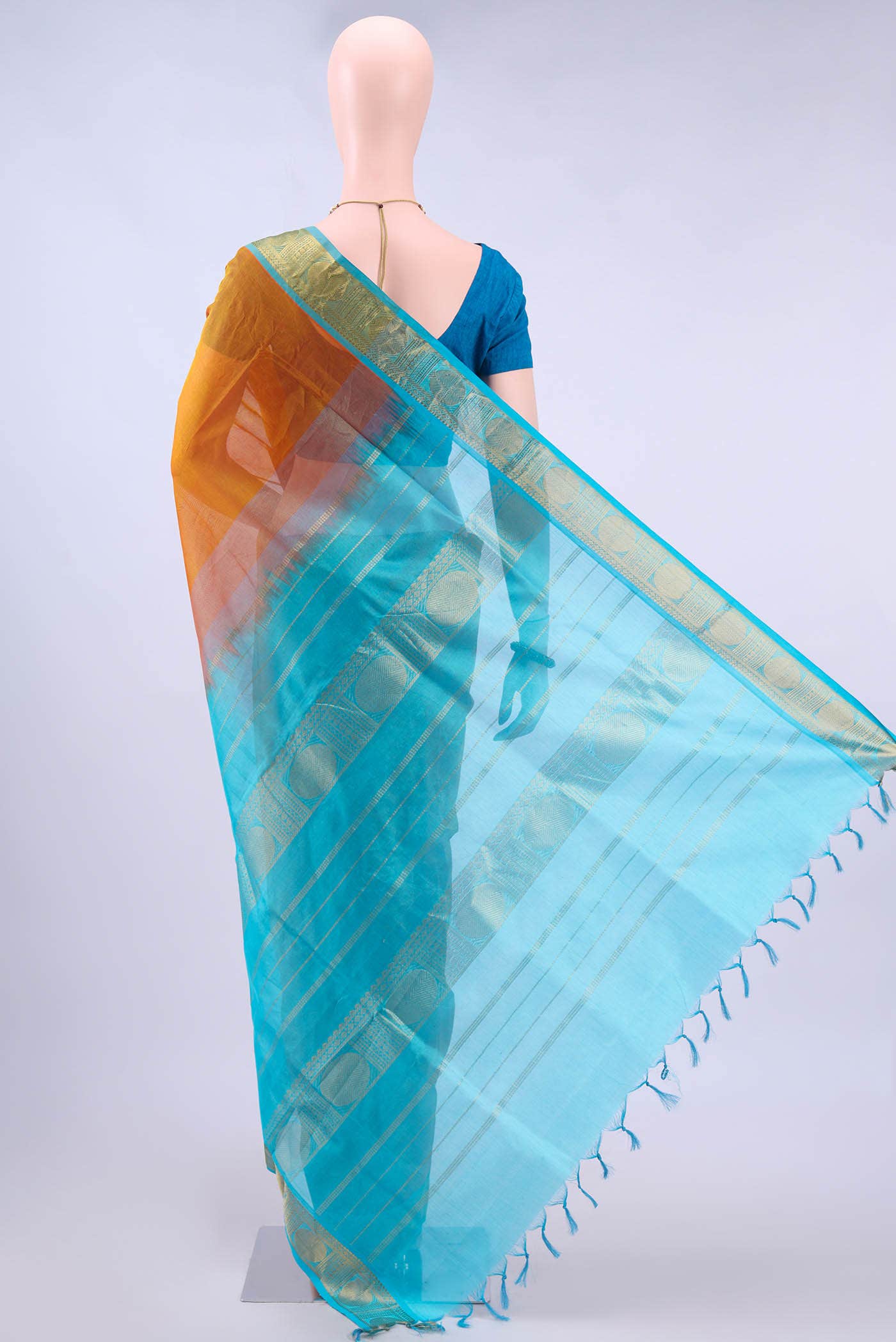 Yellow Coimbatore Silk Cotton Saree - Image 2