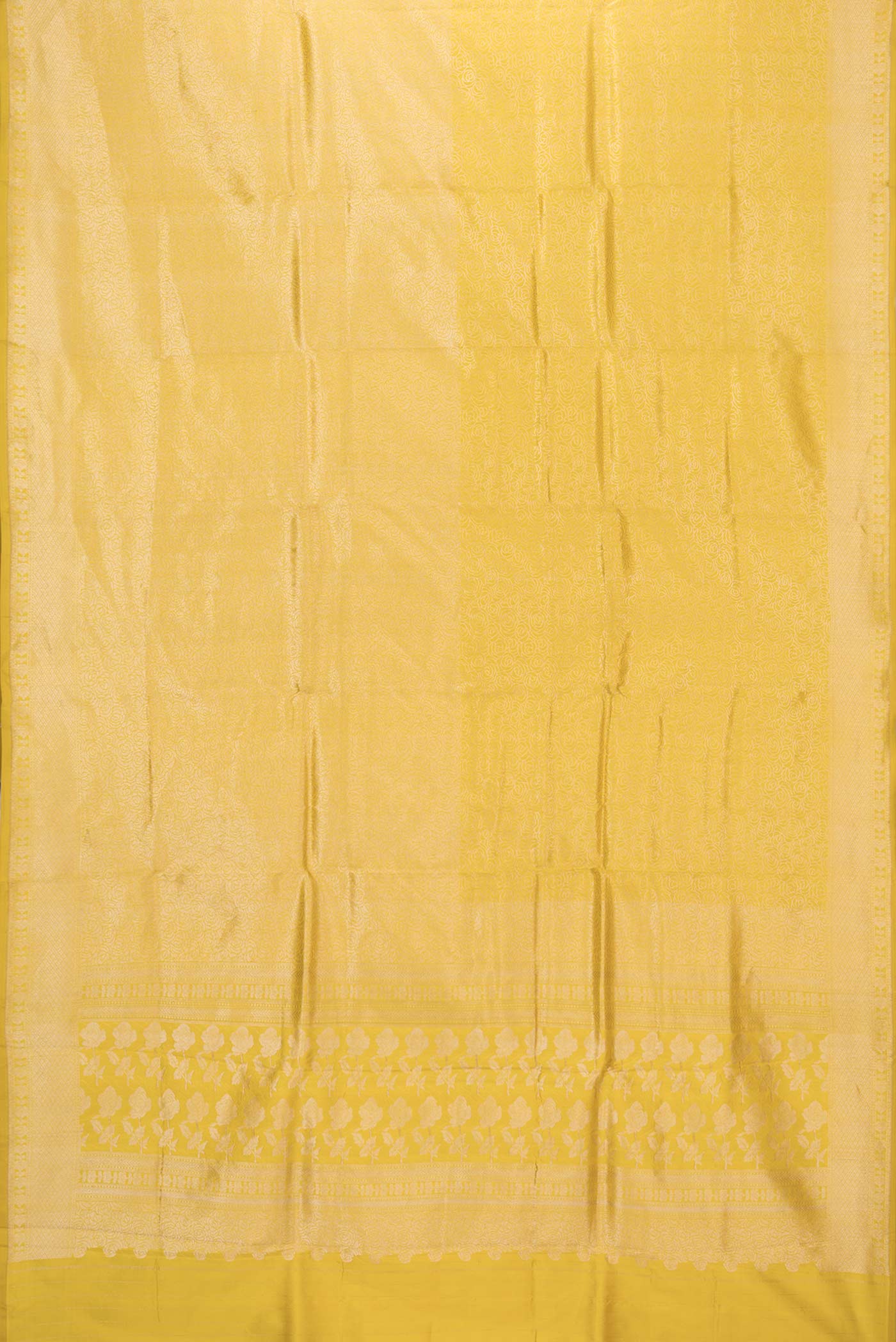 Yellow Dual Tone Banarasi Silk Saree - Image 6
