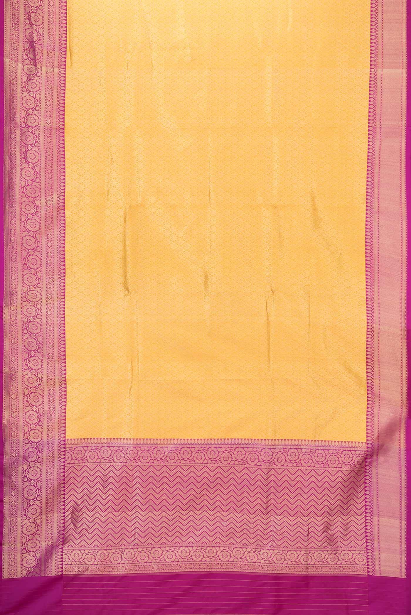Yellow Dual Tone Banarasi Silk Saree - Image 6