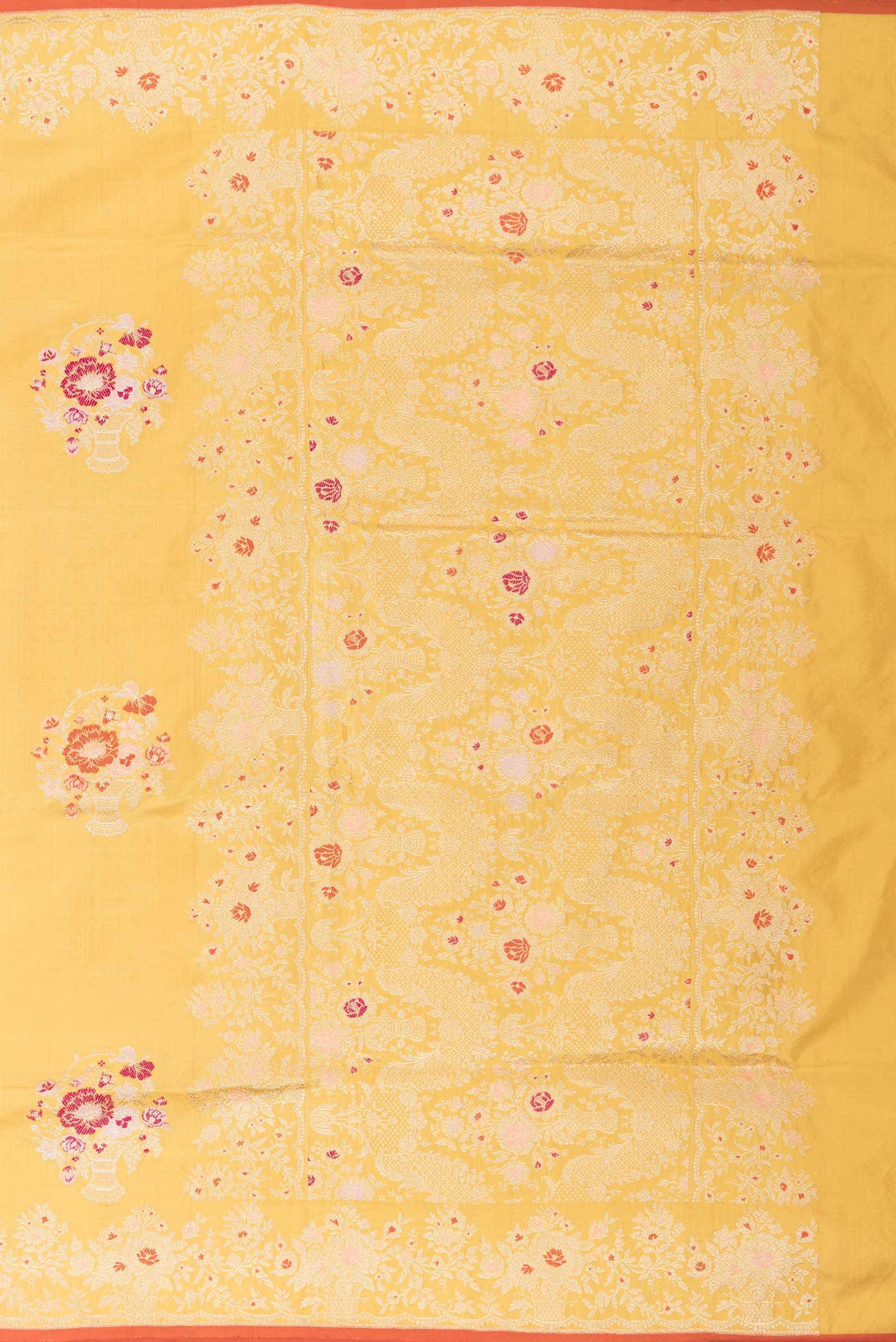 Yellow Dual Tone Banarasi Silk Saree - Image 5