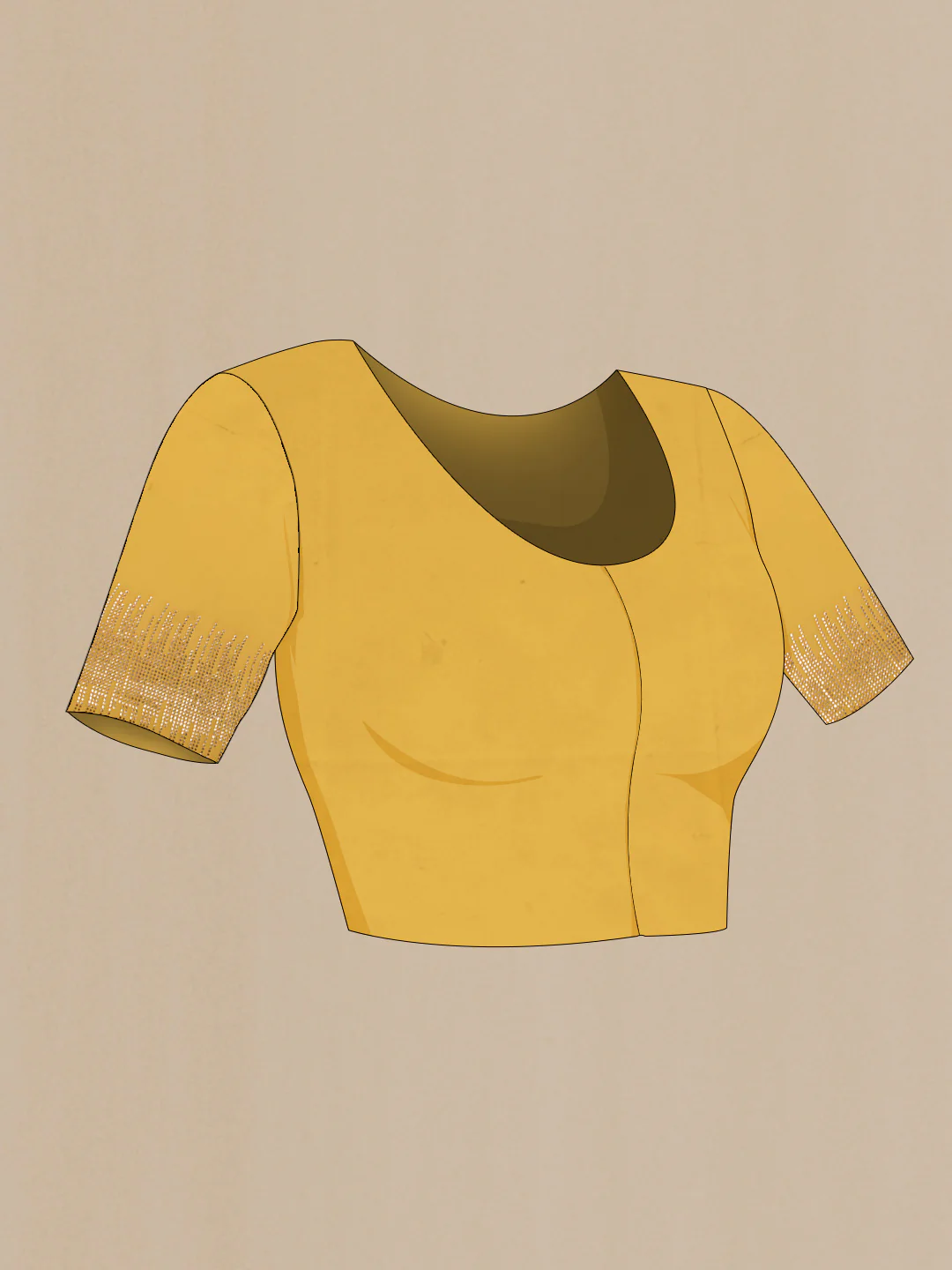 Yellow Dual Tone Georgette Saree - Image 4