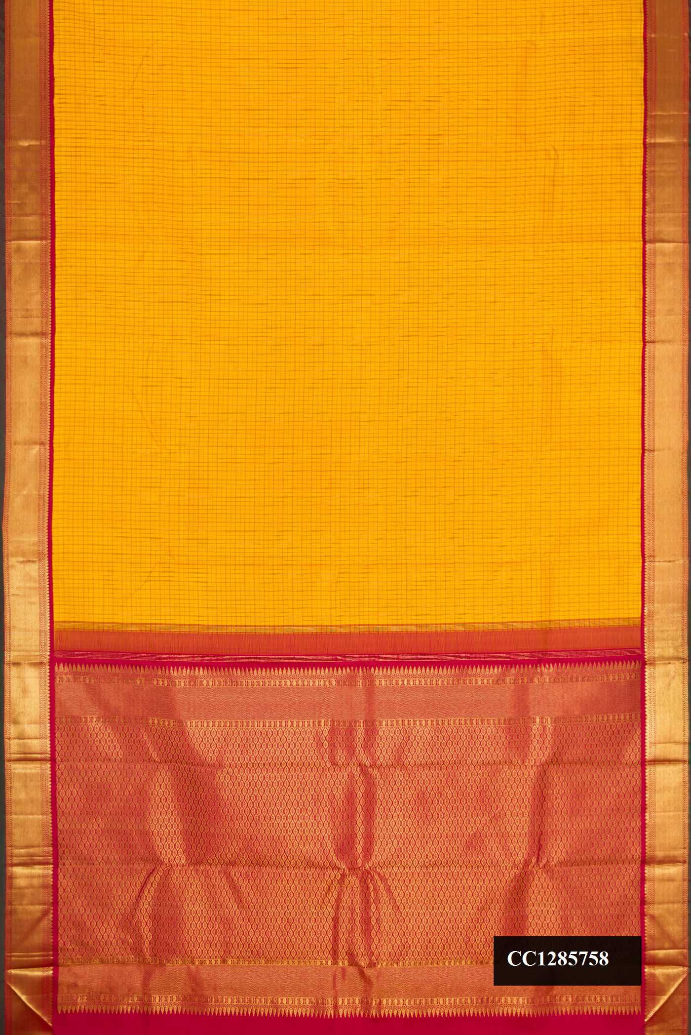 Yellow Dual Tone Kanchipuram Silk Saree
