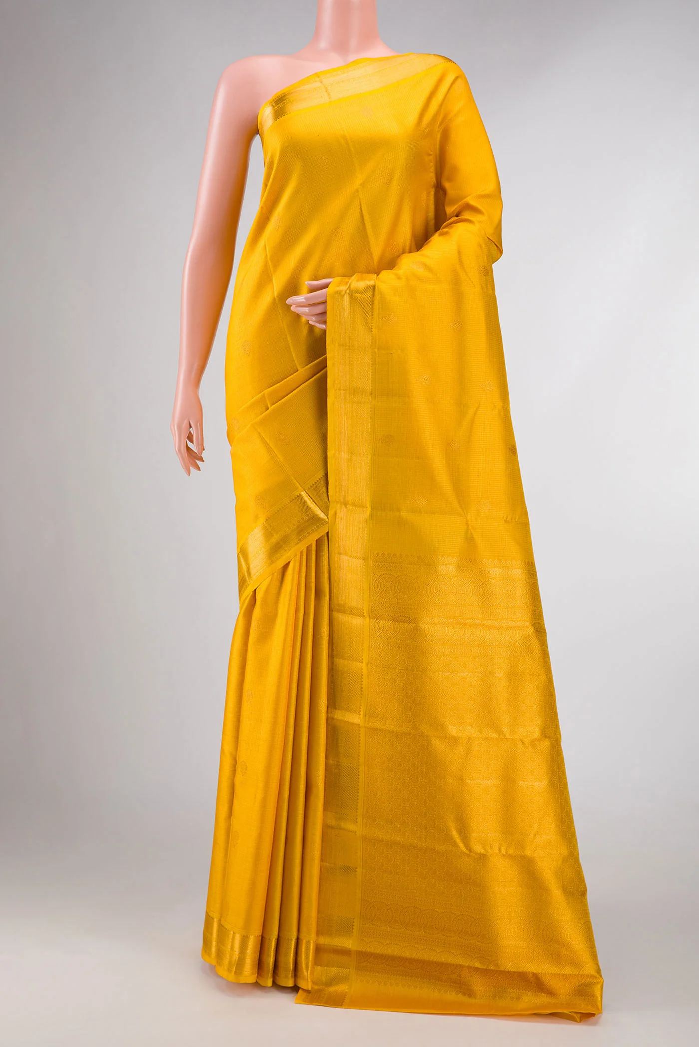 Yellow Dual Tone Kanchipuram Silk Saree