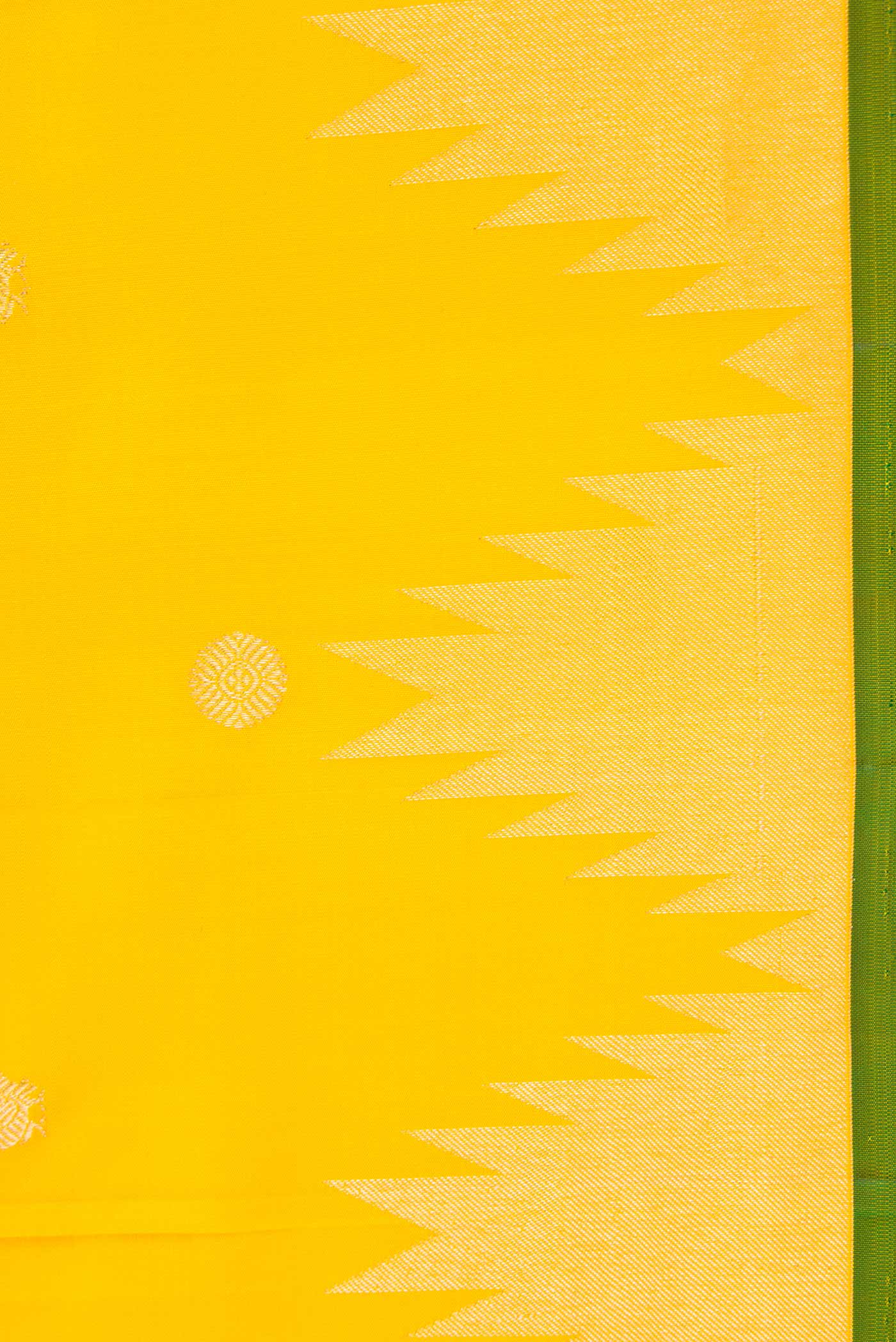 Yellow Dual Tone Kanjivaram Silk Saree - Image 3