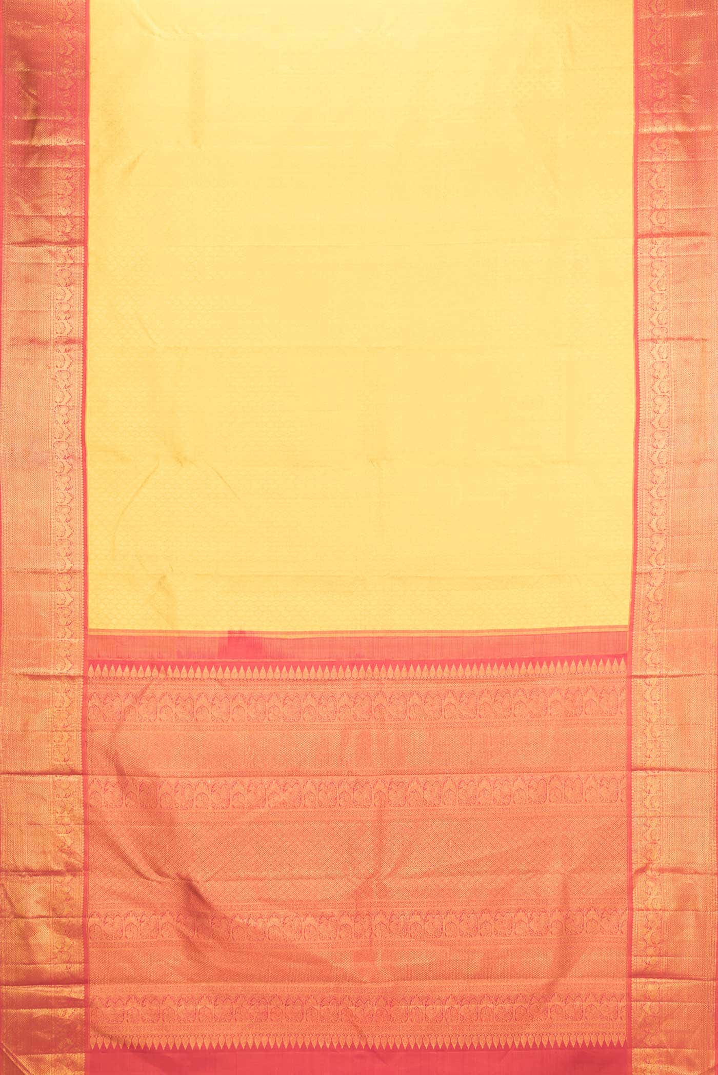 Yellow Dual Tone Kanchipuram Silk Saree - Image 4