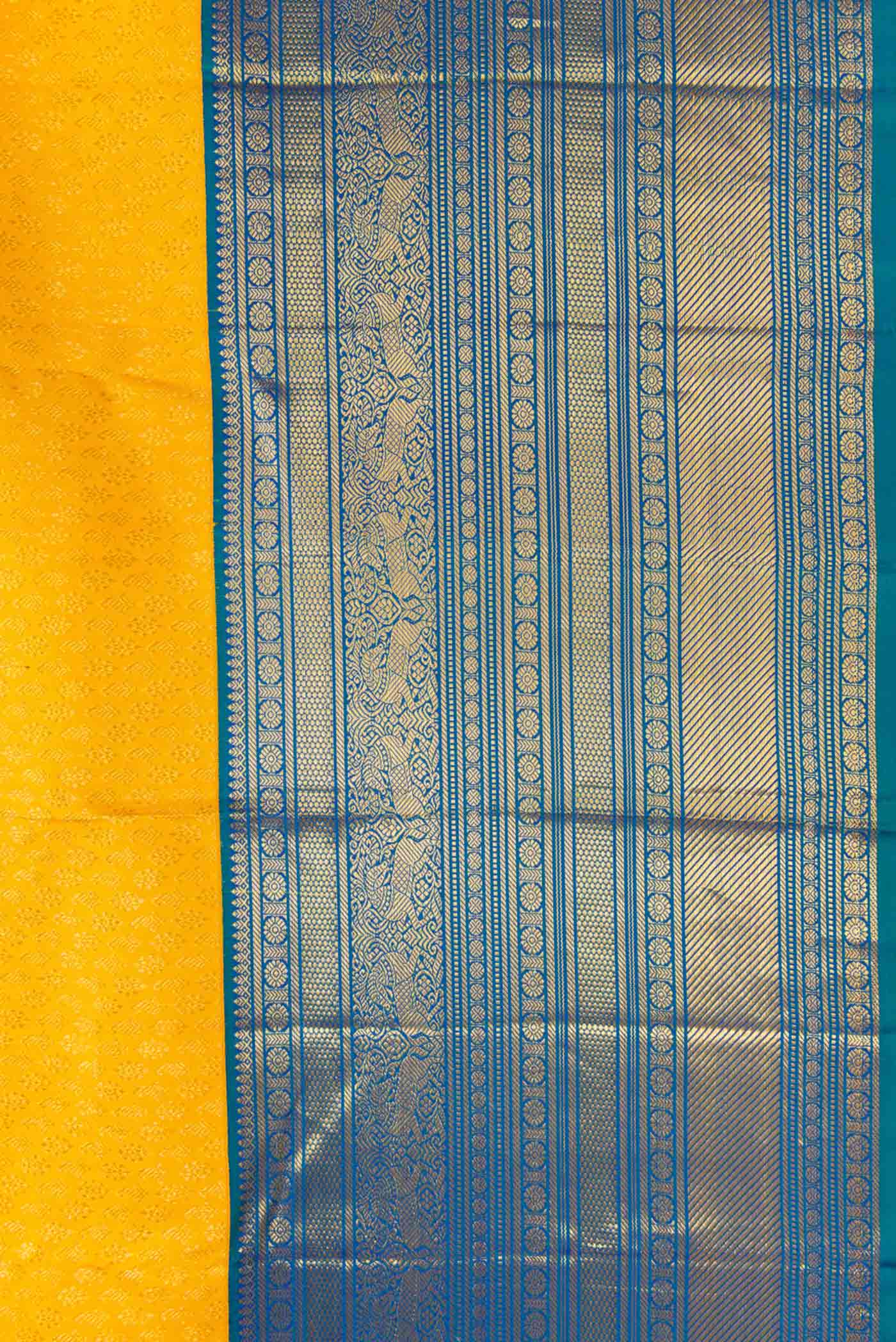 Yellow Kanjivaram Silk Saree - Image 3