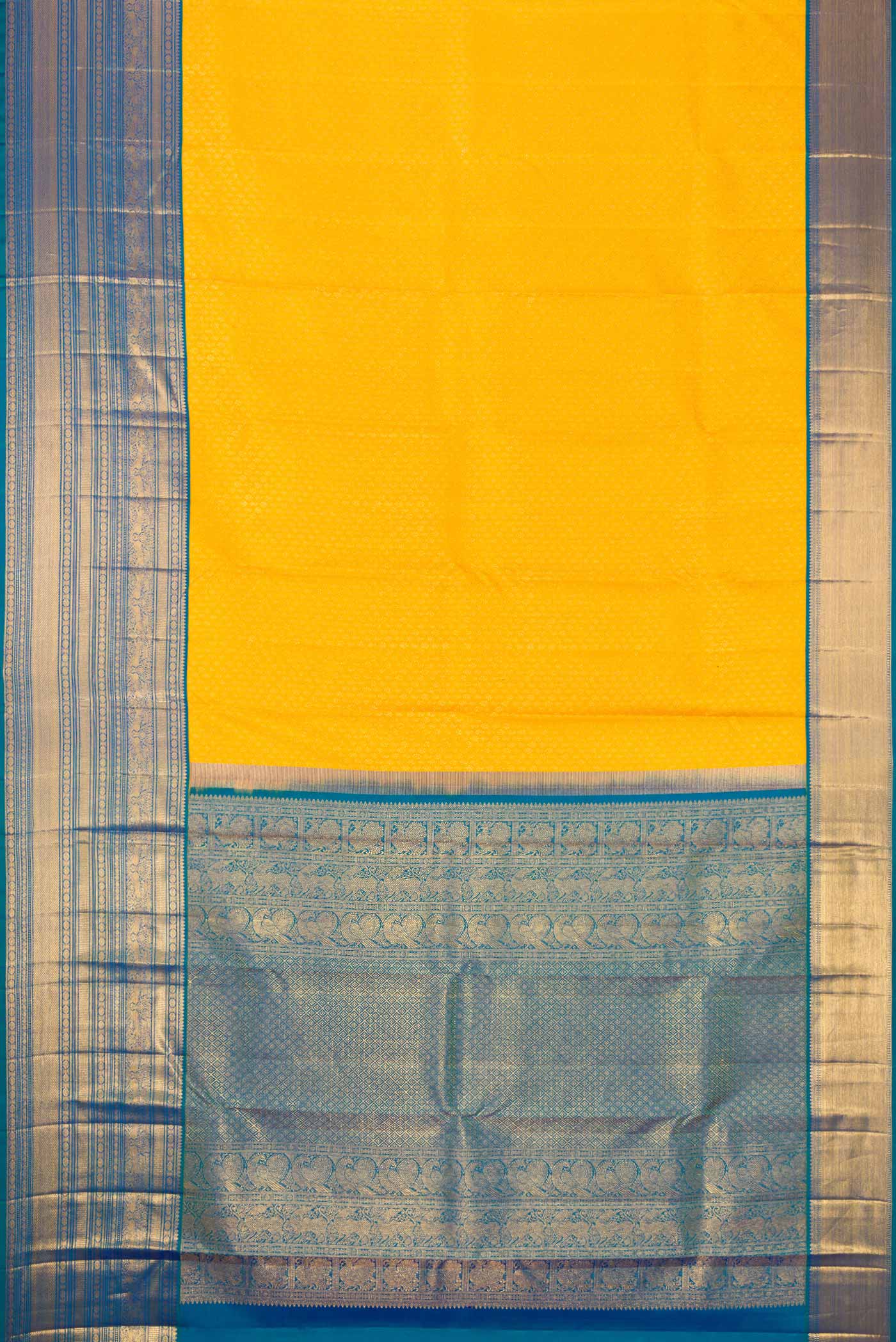 Yellow Kanjivaram Silk Saree - Image 6