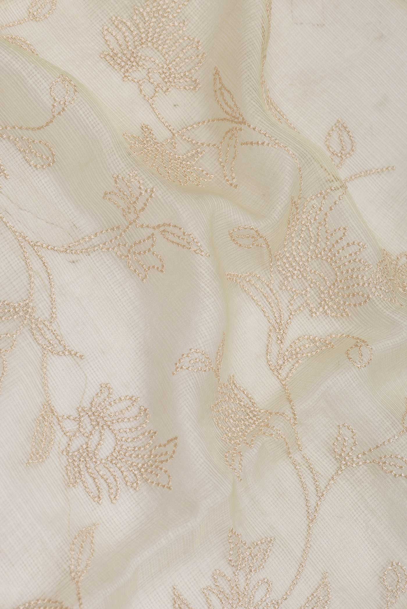 Cream Kota Silk Saree - Image 2
