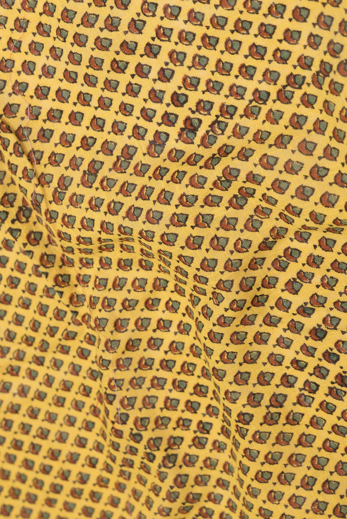 Yellow Dual Tone Linen Cotton Saree - Image 2