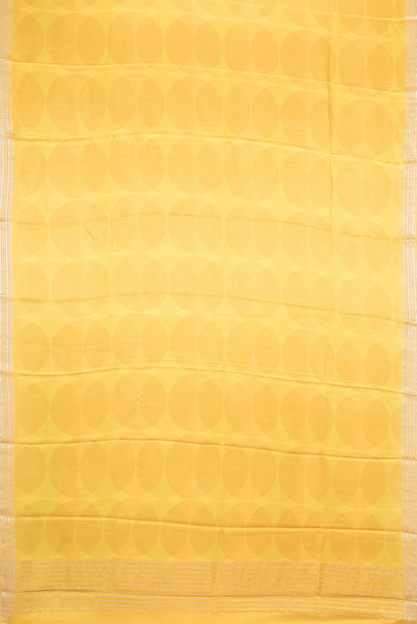 Yellow Dual Tone Mysore Crepe Saree - Image 6
