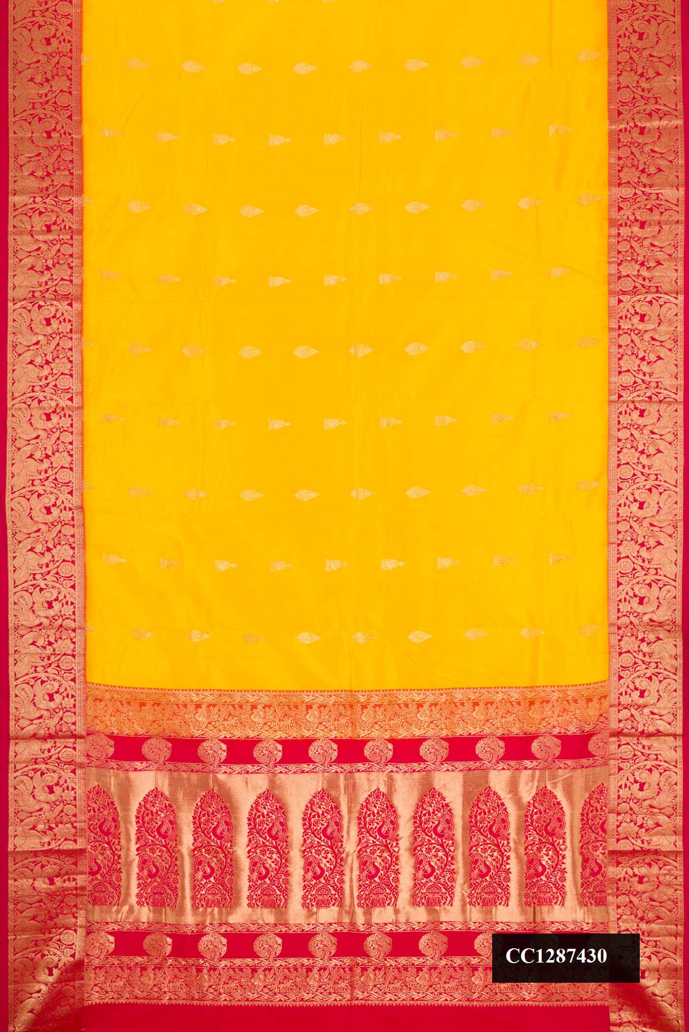 Yellow Dual Tone Paithani Silk Saree