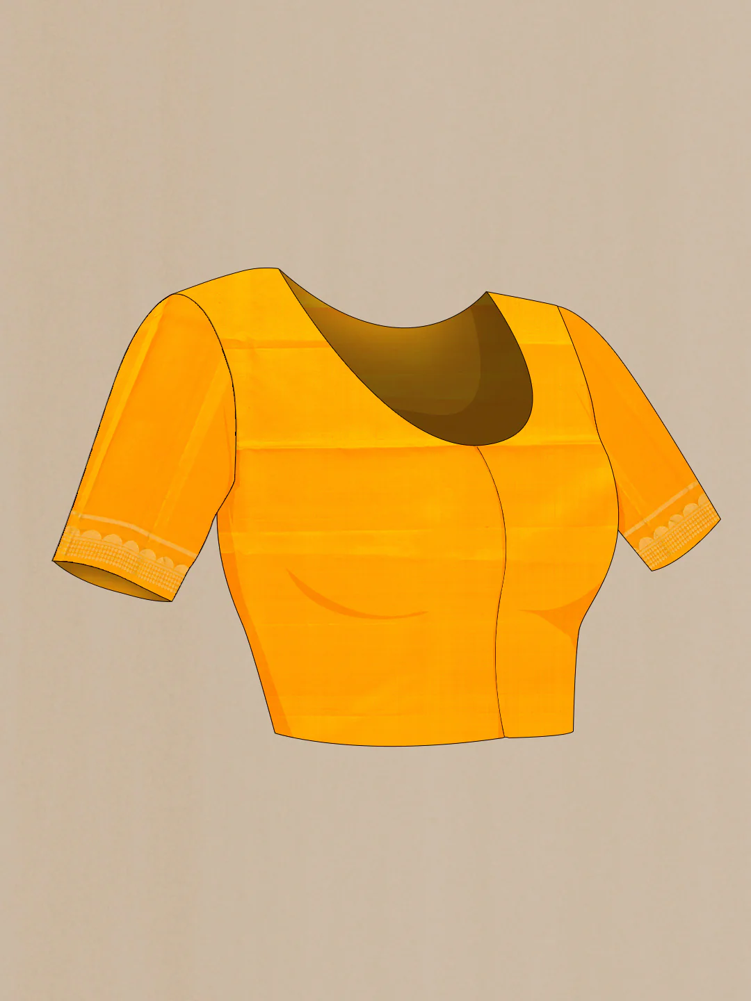 Yellow Dual Tone Soft Silk Saree - Image 5