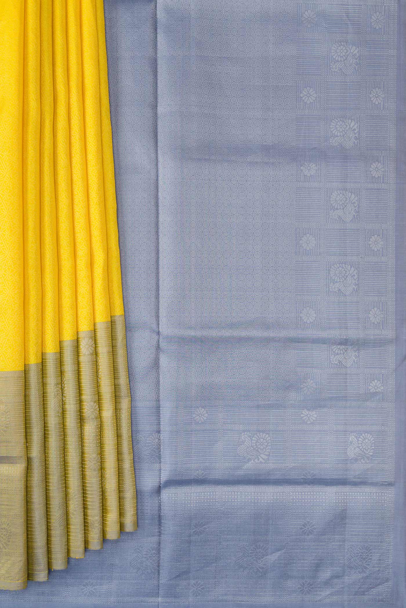 Yellow Dual Tone Soft Silk Saree - Image 4