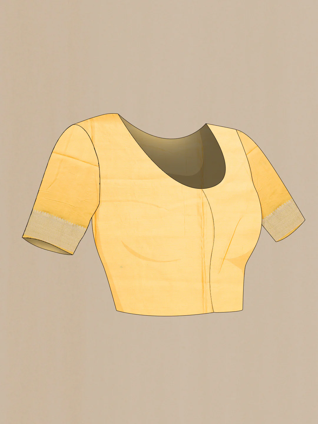 Yellow Dual Tone Tussar Silk Saree - Image 4