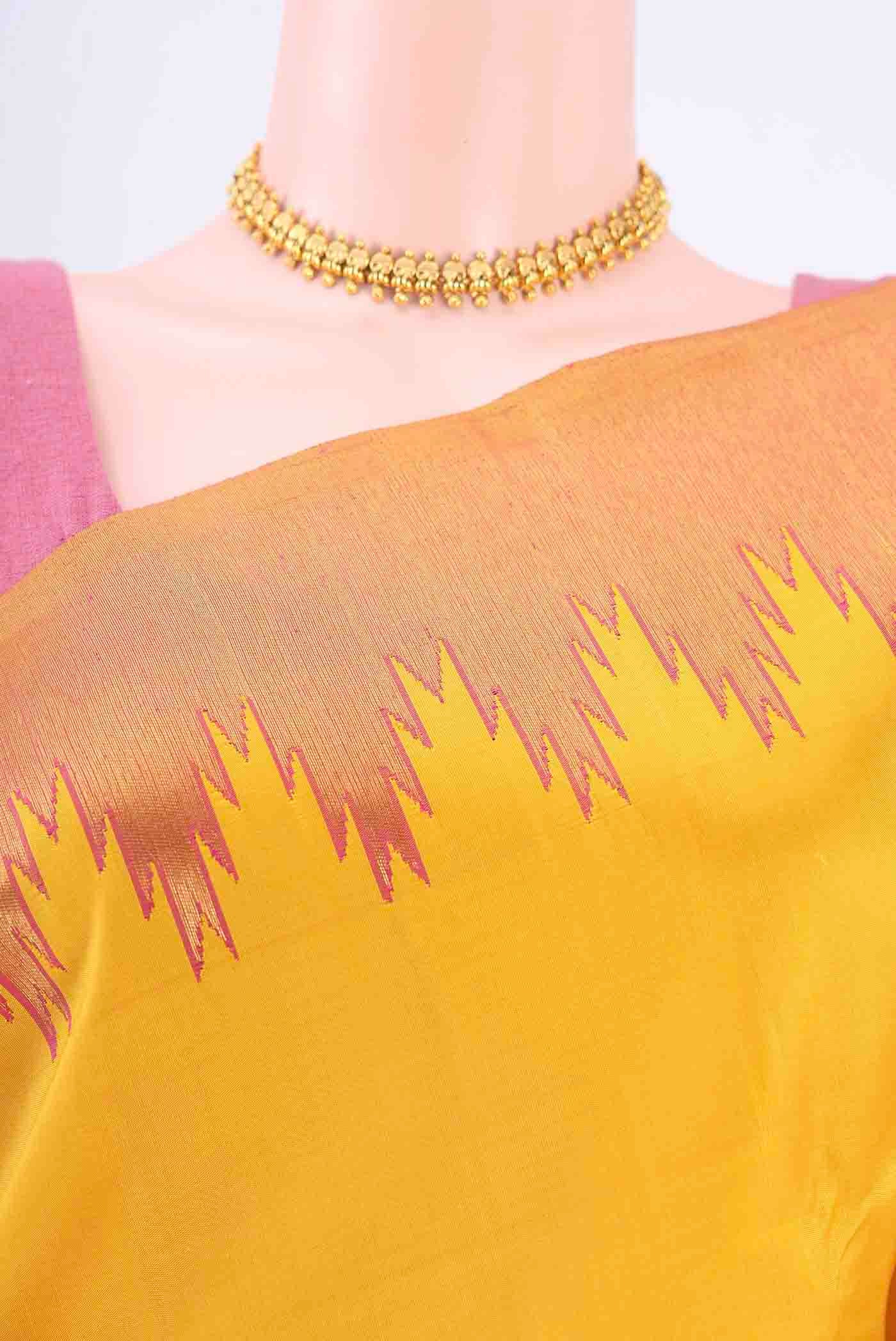Yellow Kanchipuram Saree - Image 2