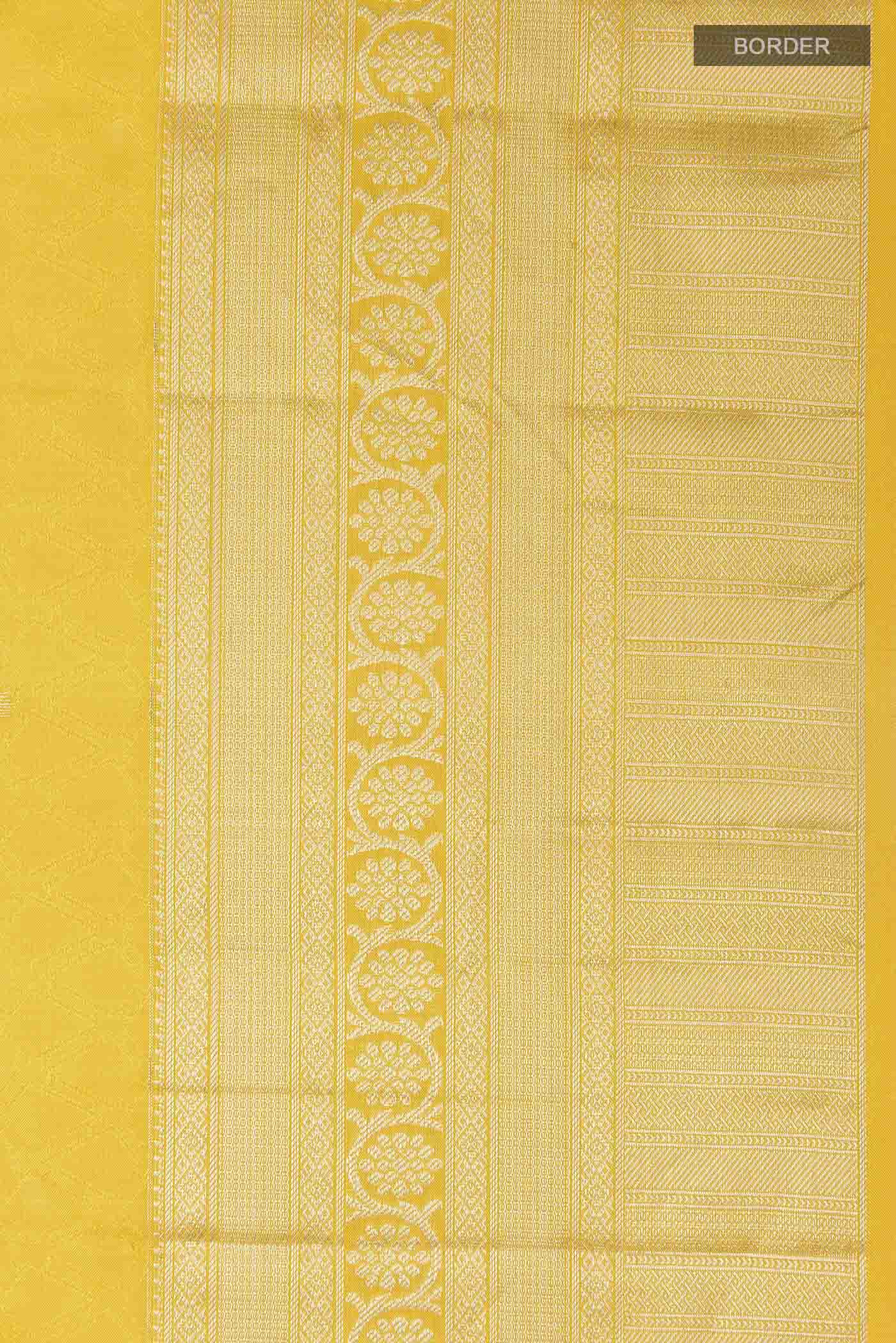 Yellow Kanchipuram Silk Saree - Image 3