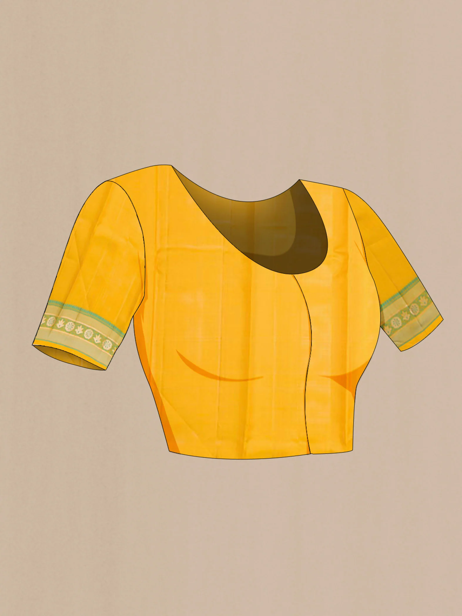 Yellow Kanchipuram Silk Saree - Image 5