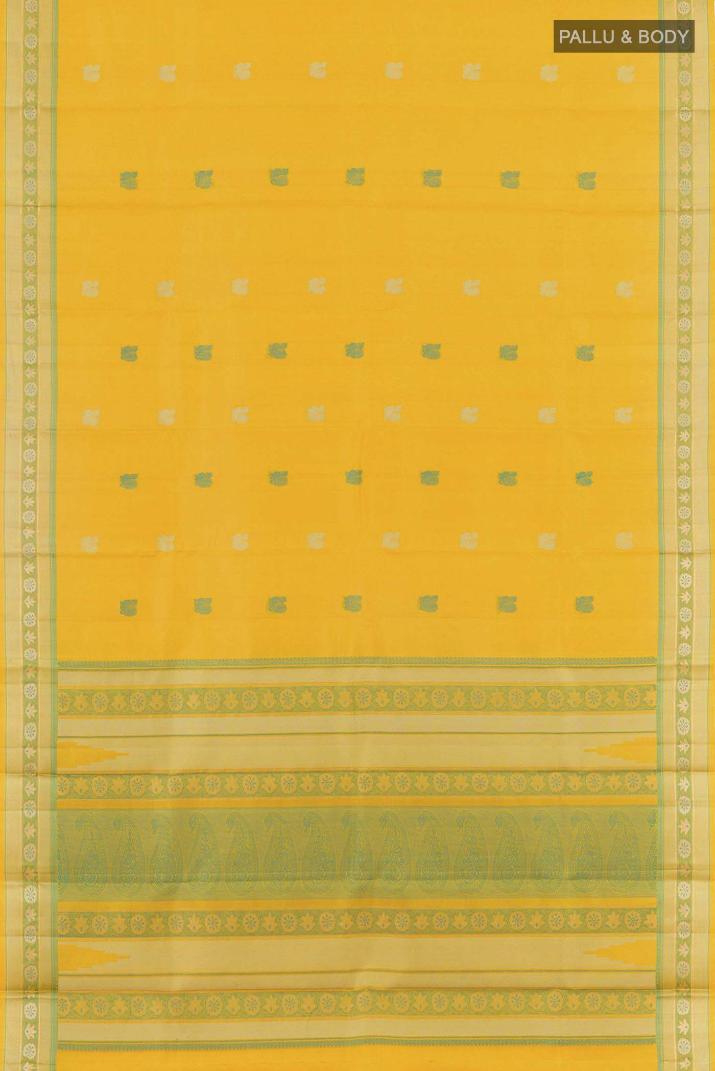Yellow Kanchipuram Silk Saree - Image 6