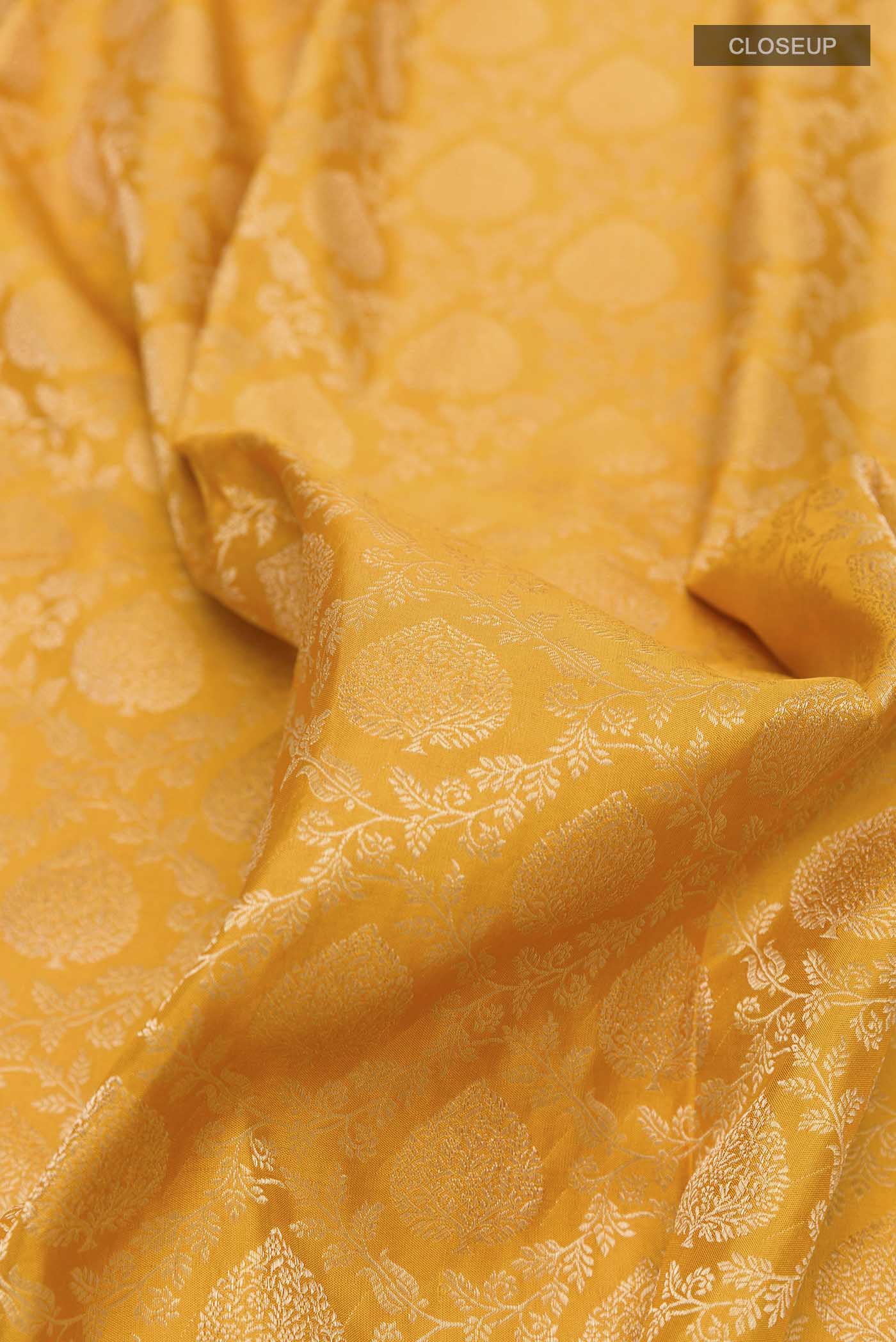 Yellow Kanchipuram Silk Saree - Image 2