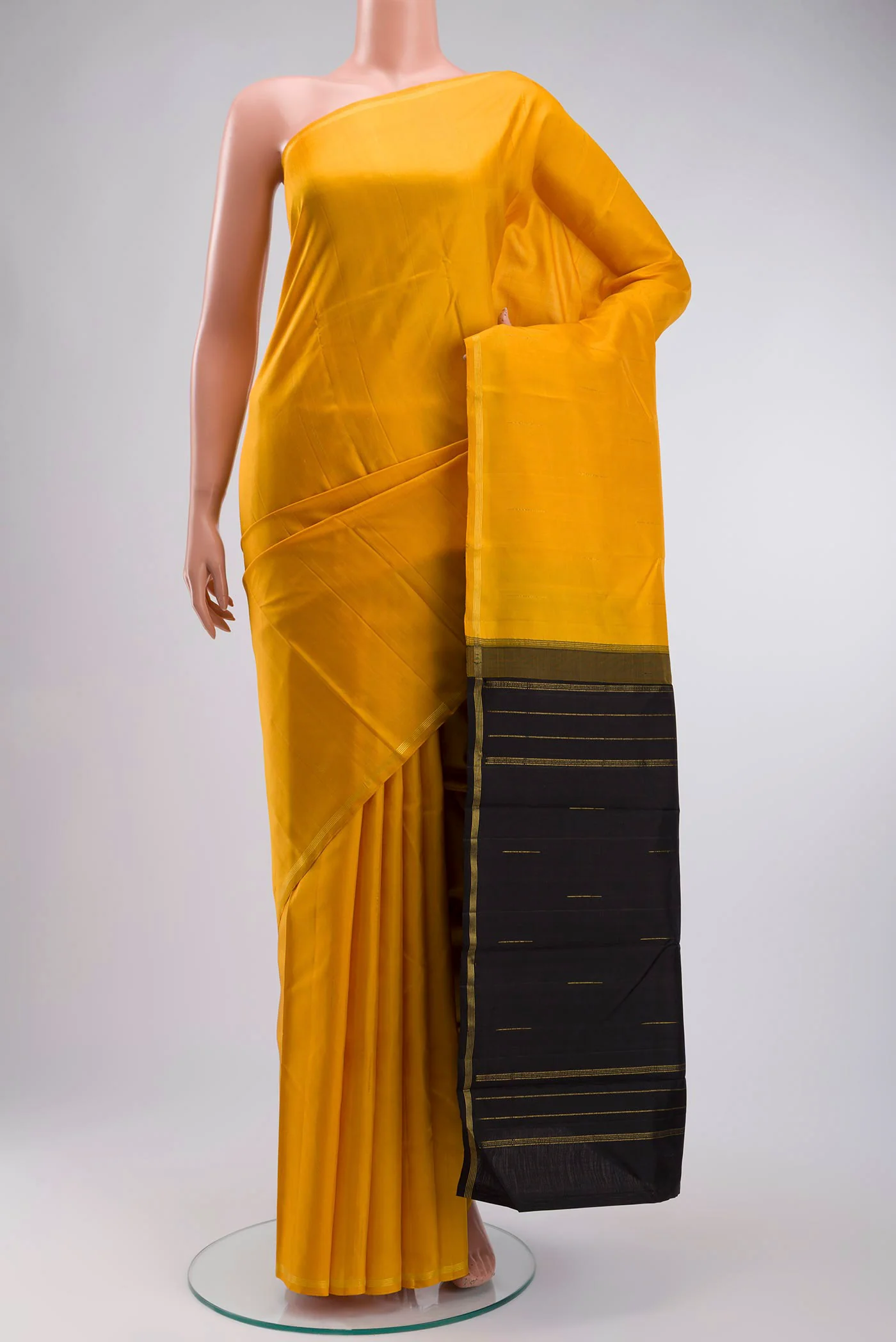Yellow Kanchipuram Silk Saree