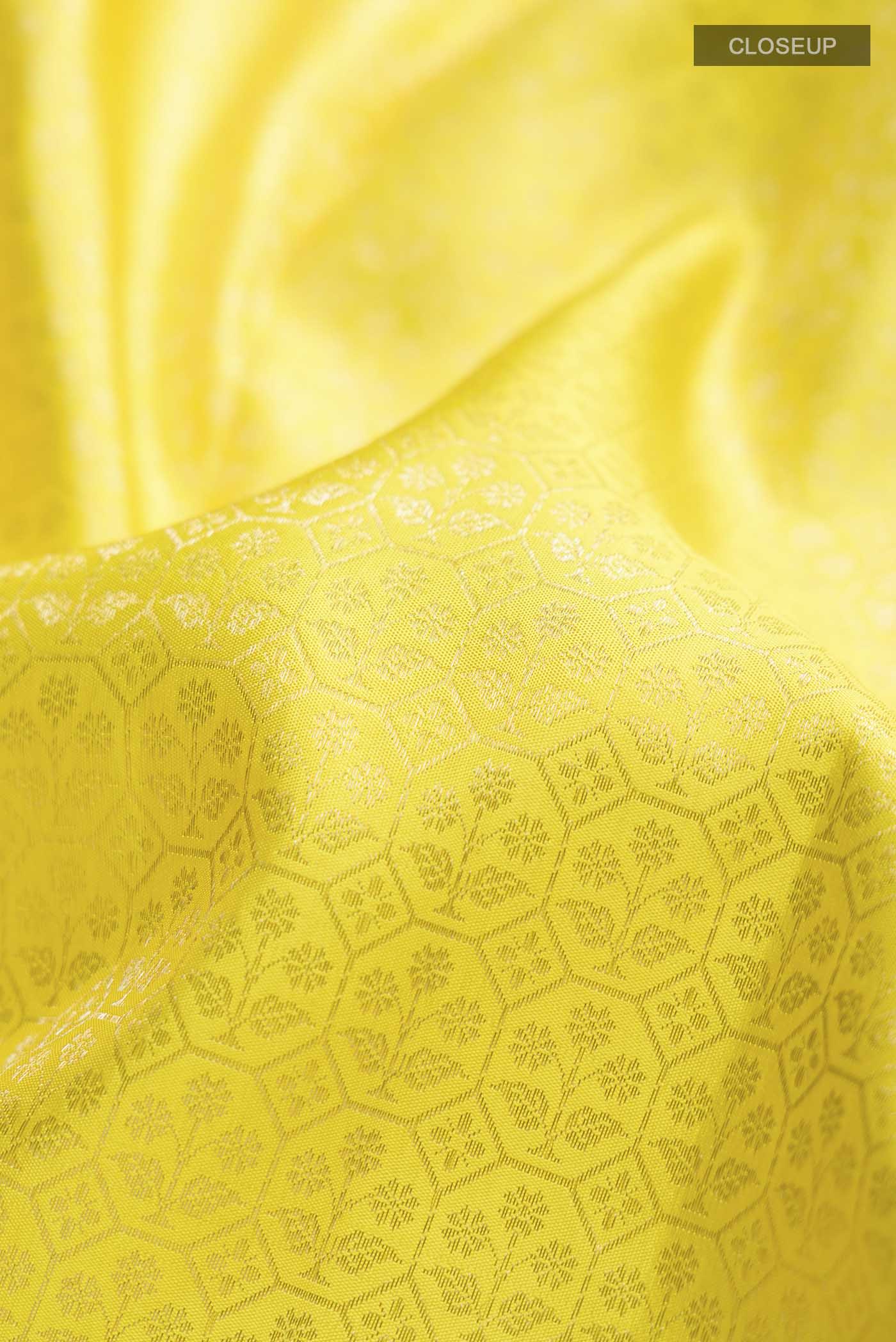 Yellow Kanchipuram Silk Saree - Image 2