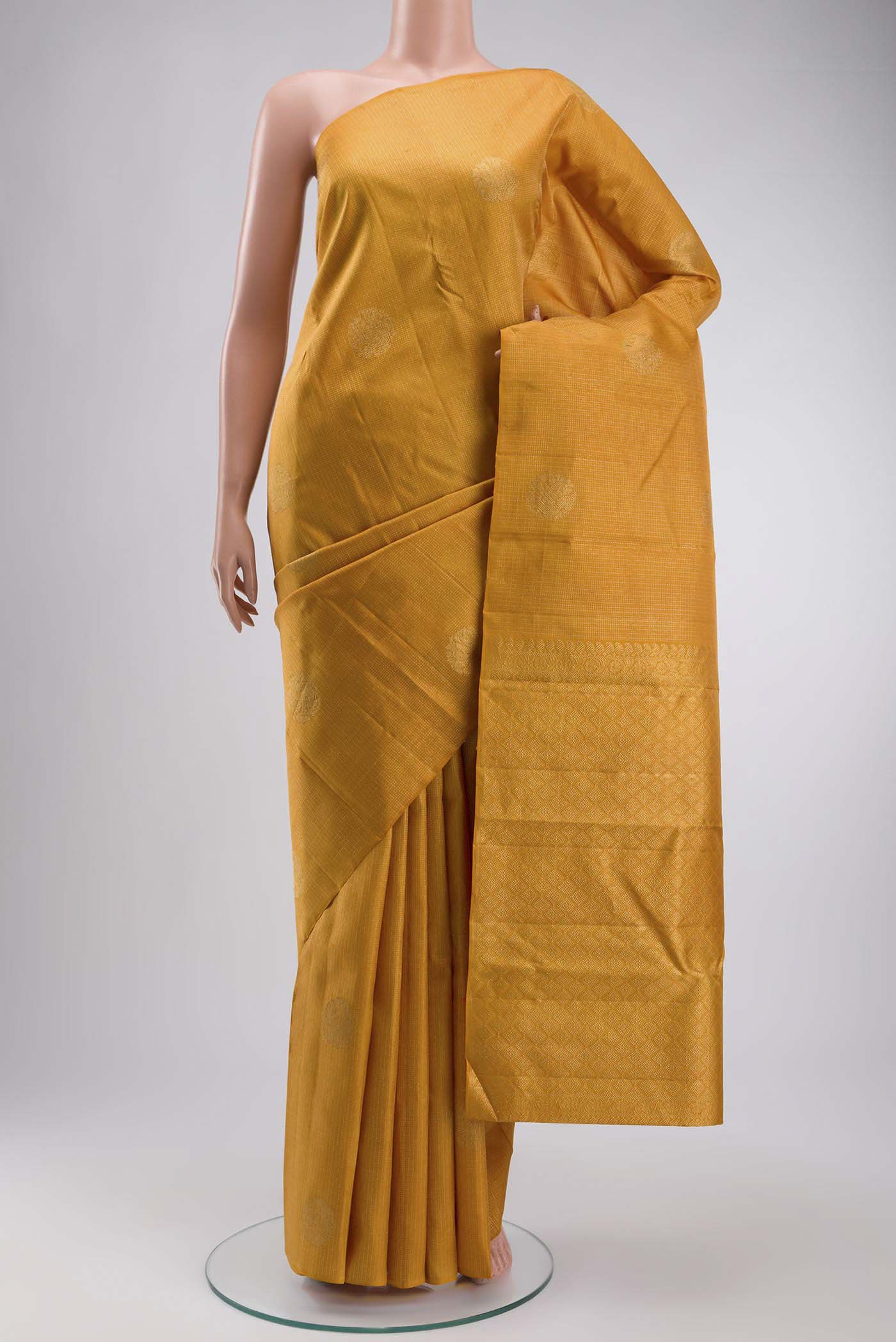 Yellow Kanchipuram Silk Saree
