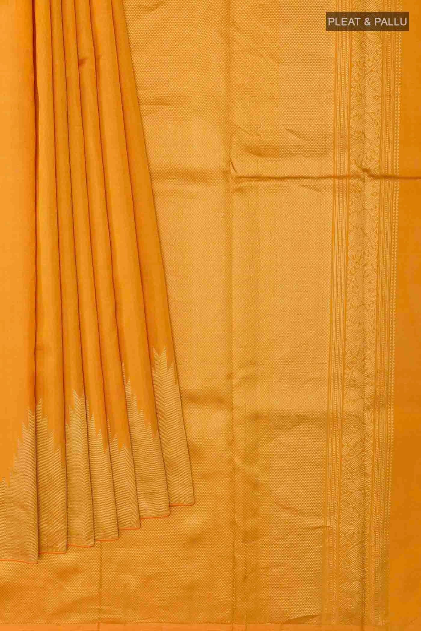 Yellow Kanchipuram Silk Saree - Image 4