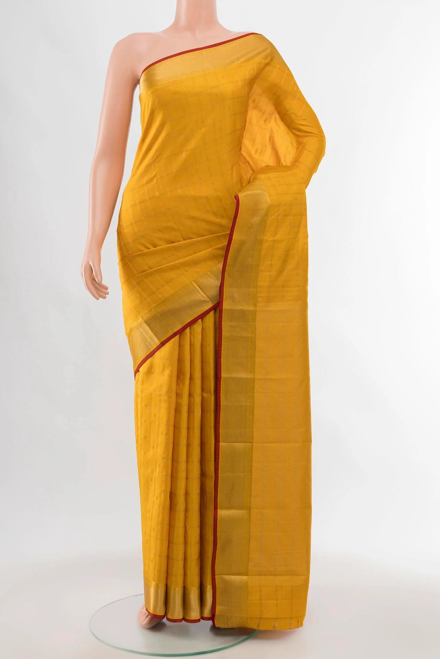 Yellow Kanchipuram Silk Saree