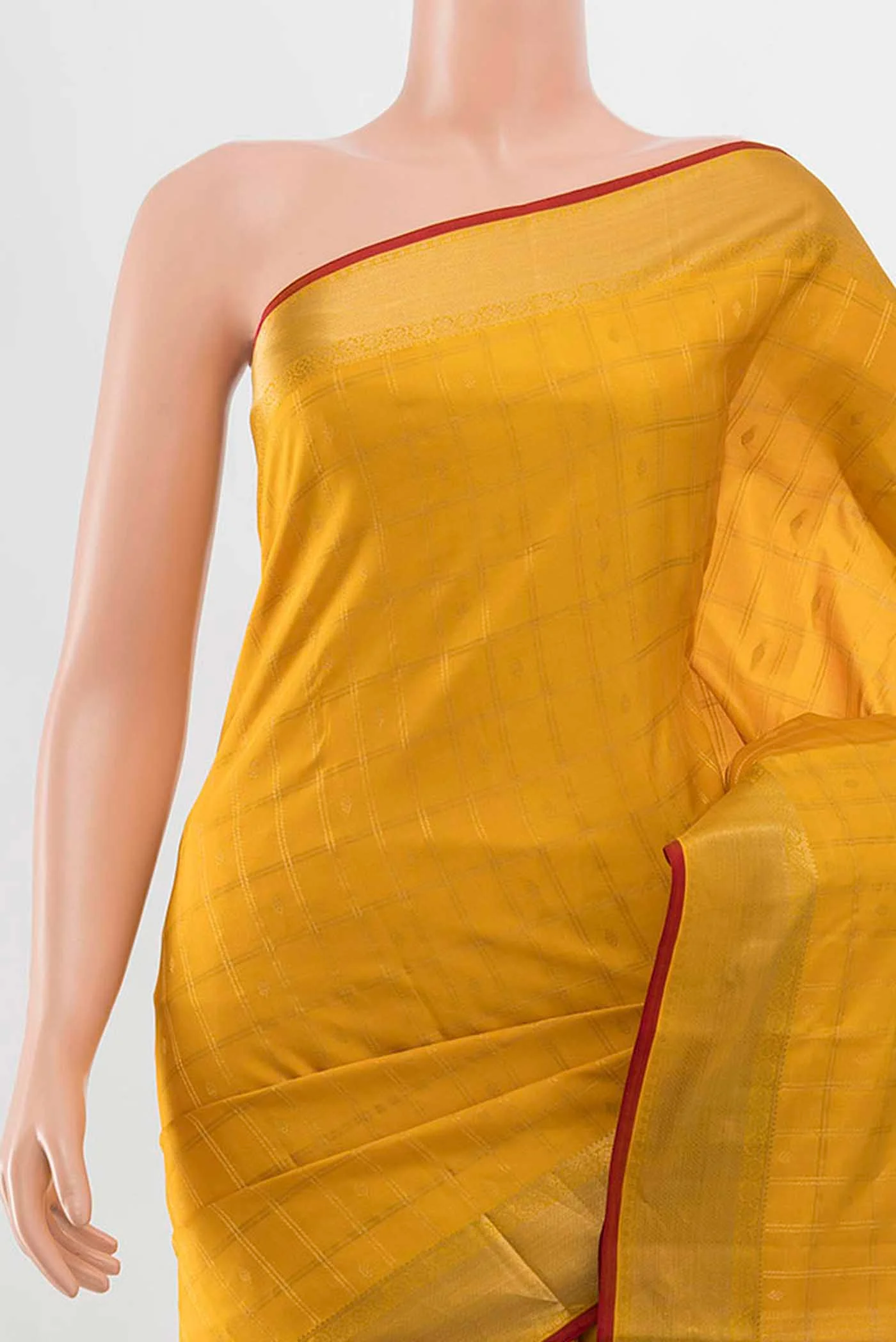Yellow Kanchipuram Silk Saree - Image 2