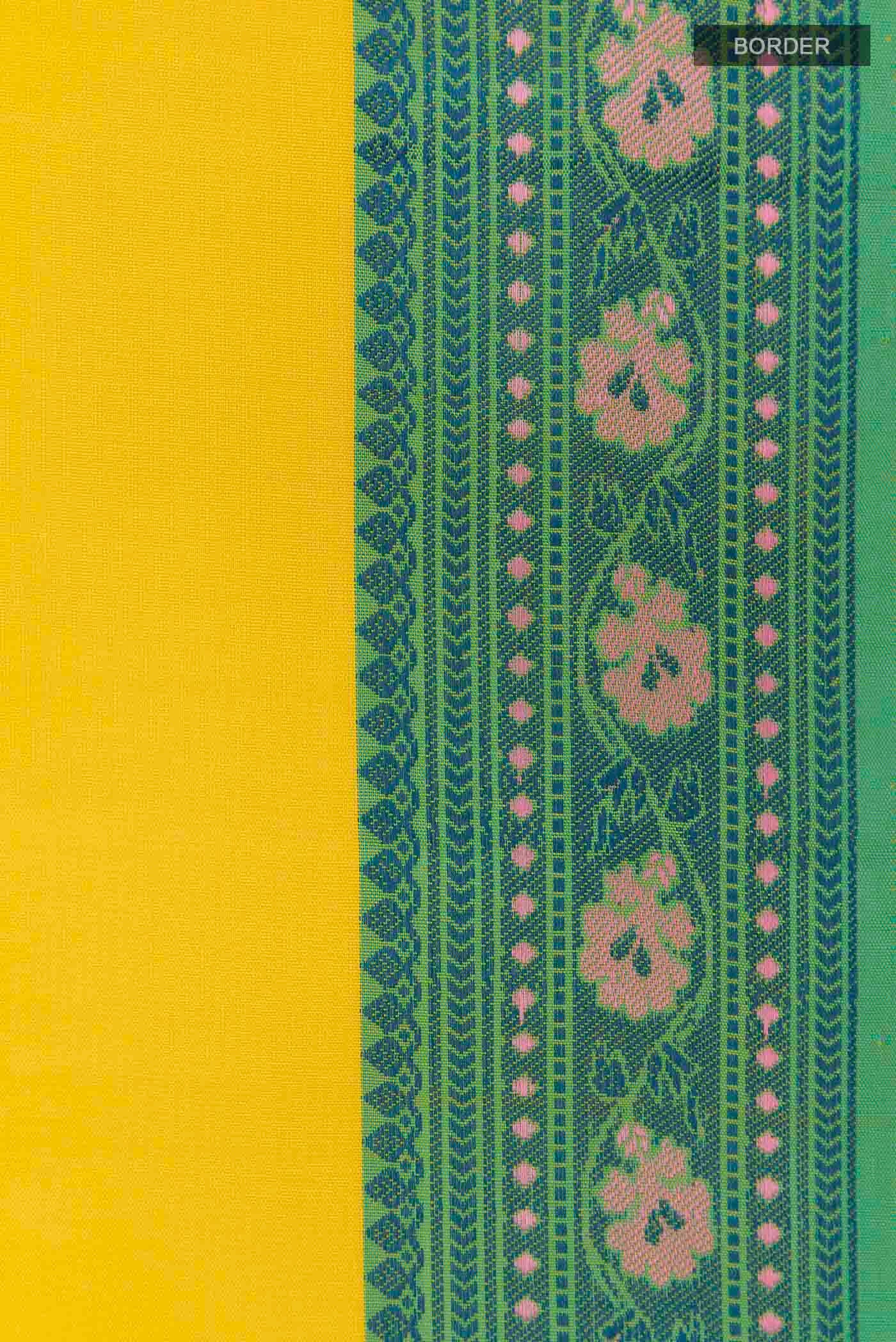 Yellow Kanchipuram Silk Saree - Image 3