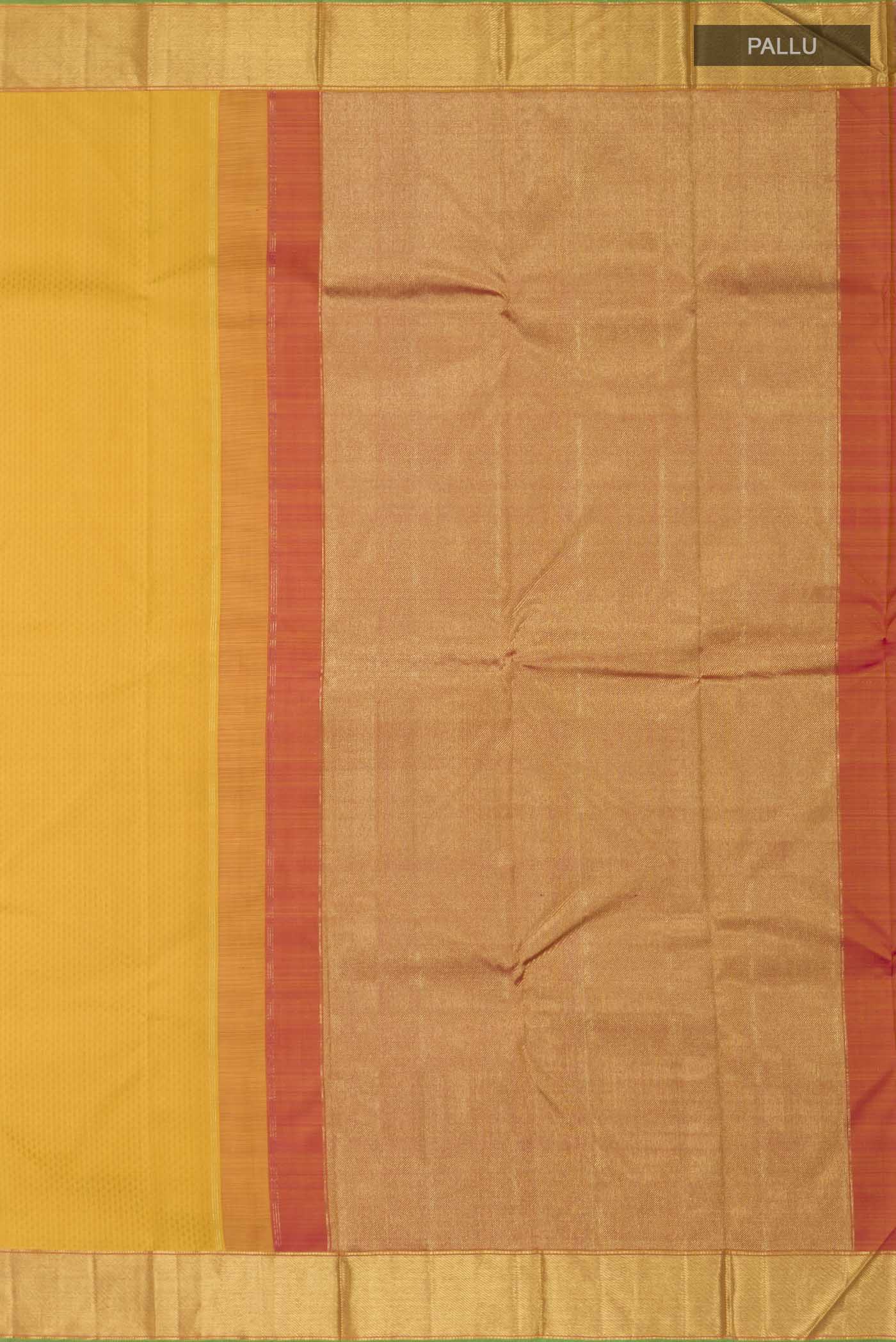 Yellow Kanchipuram Silk Saree - Image 7
