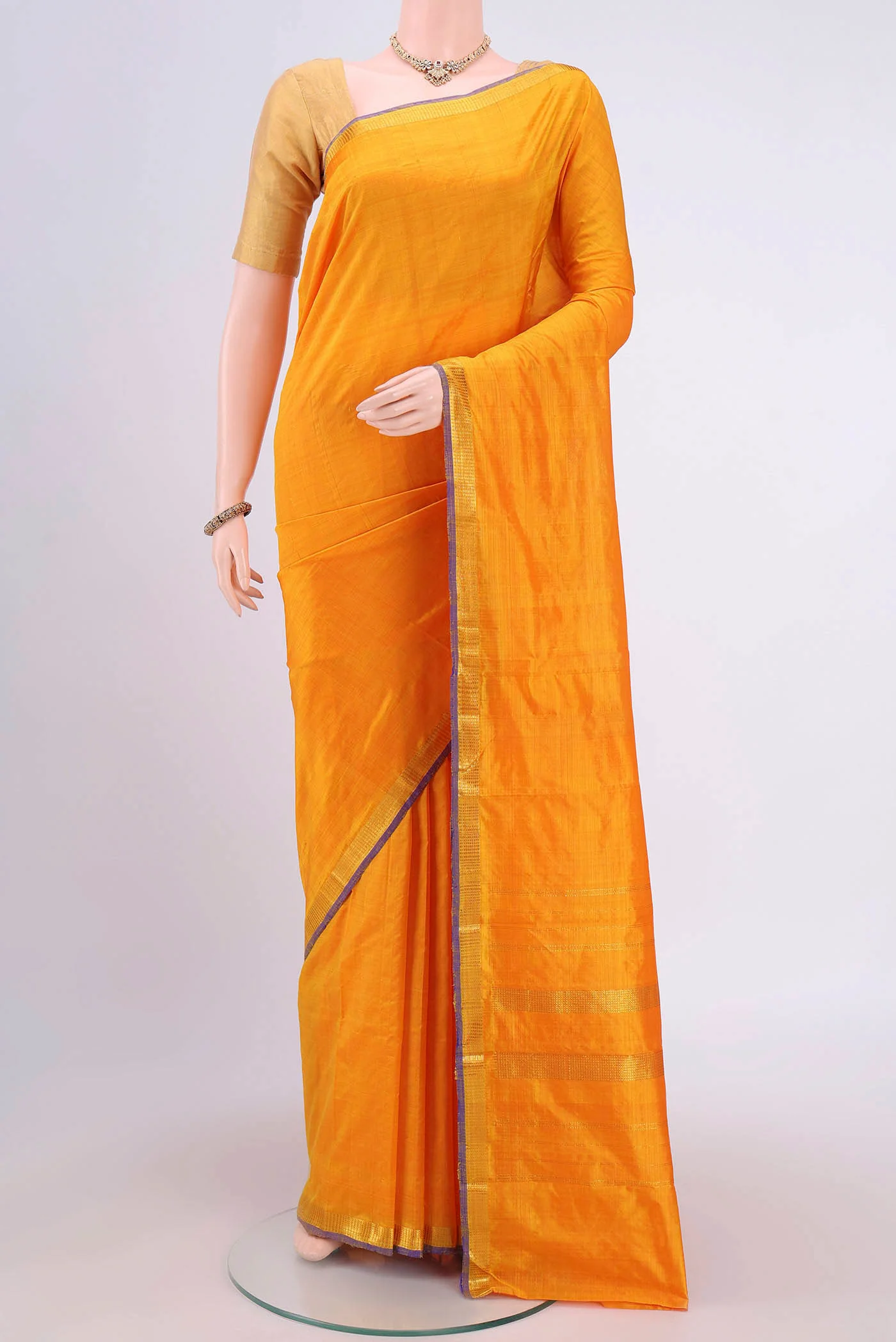 Yellow Kanchipuram Silk Saree