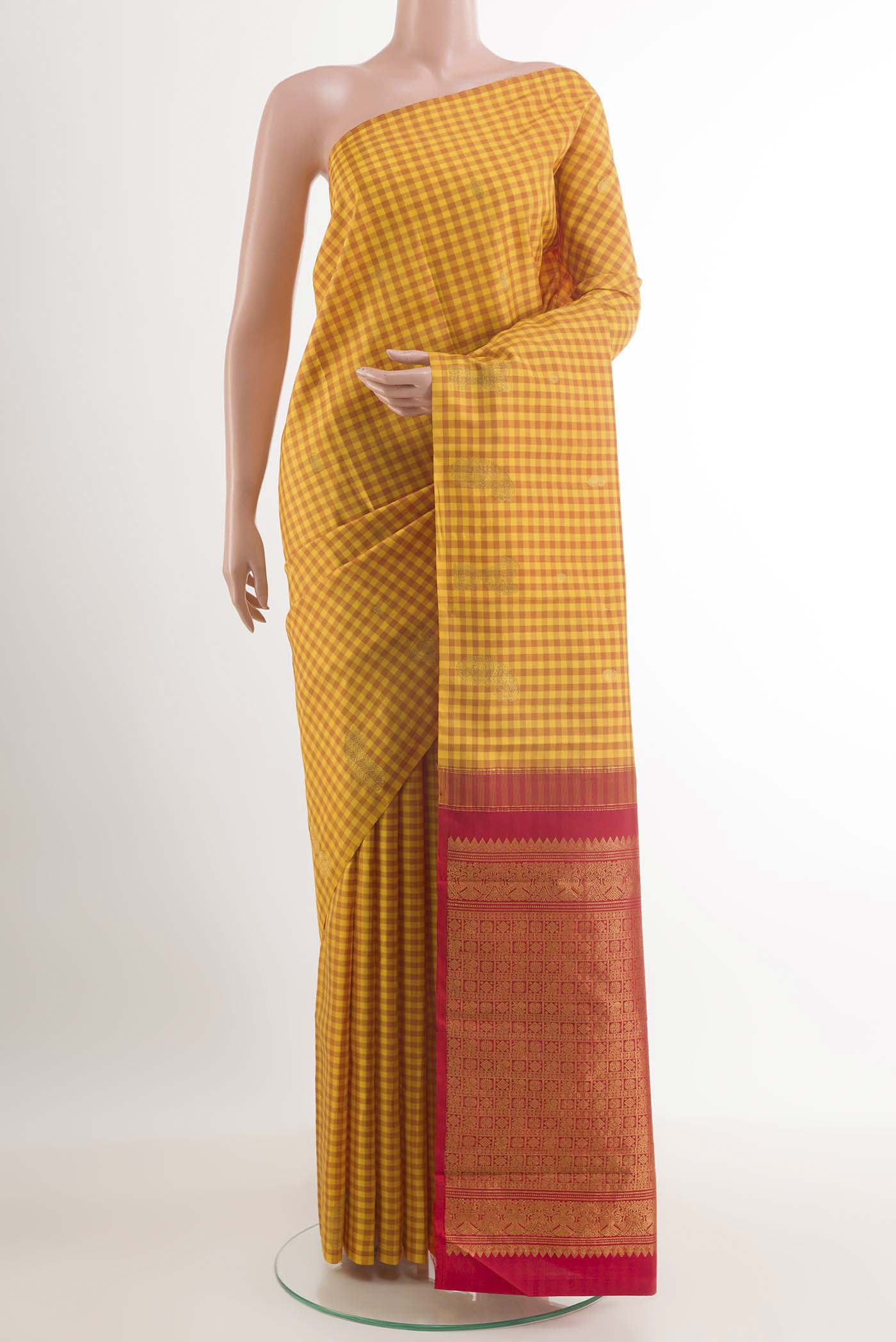 Yellow Kanchipuram Silk Saree