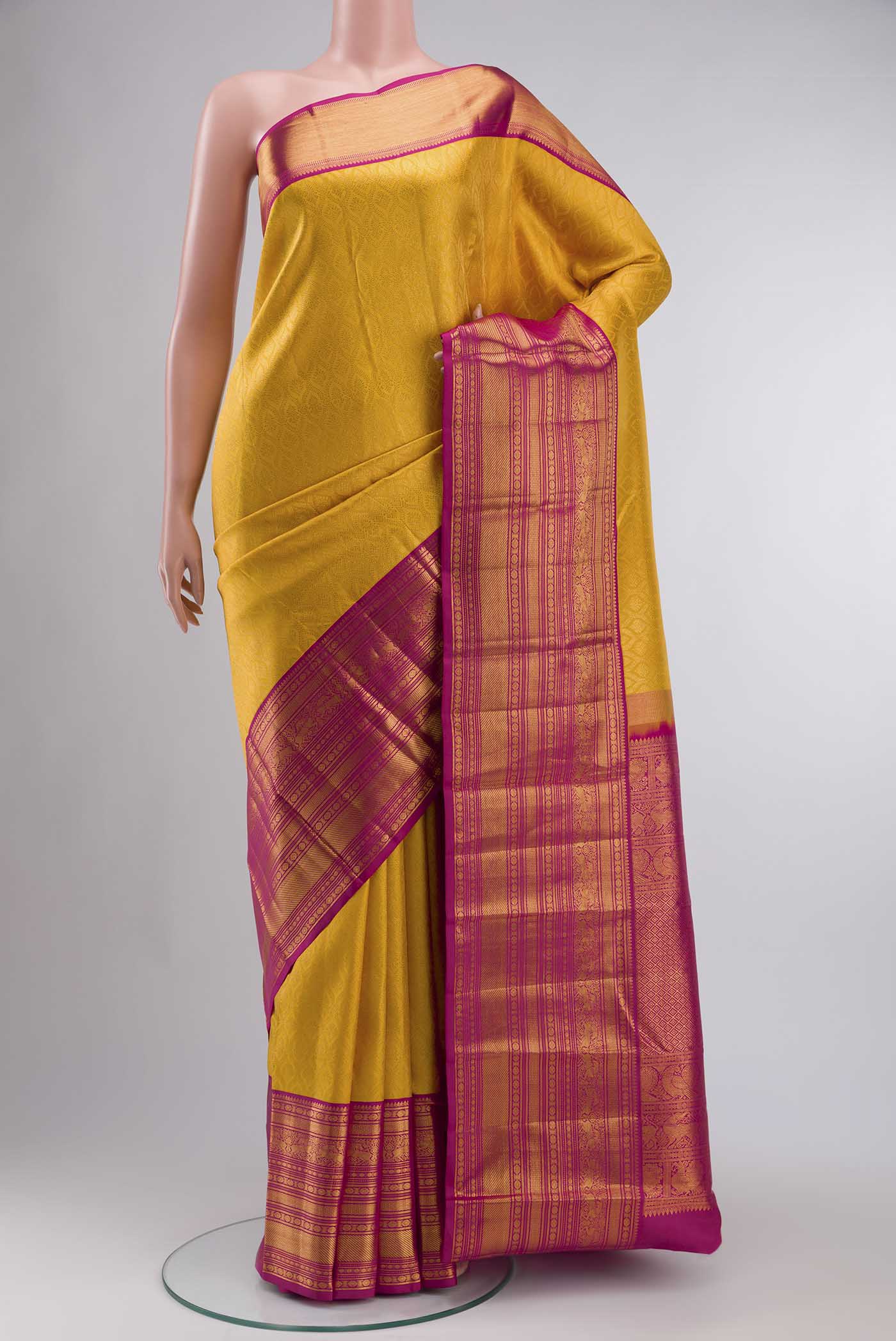 Yellow Kanjivaram Silk Saree