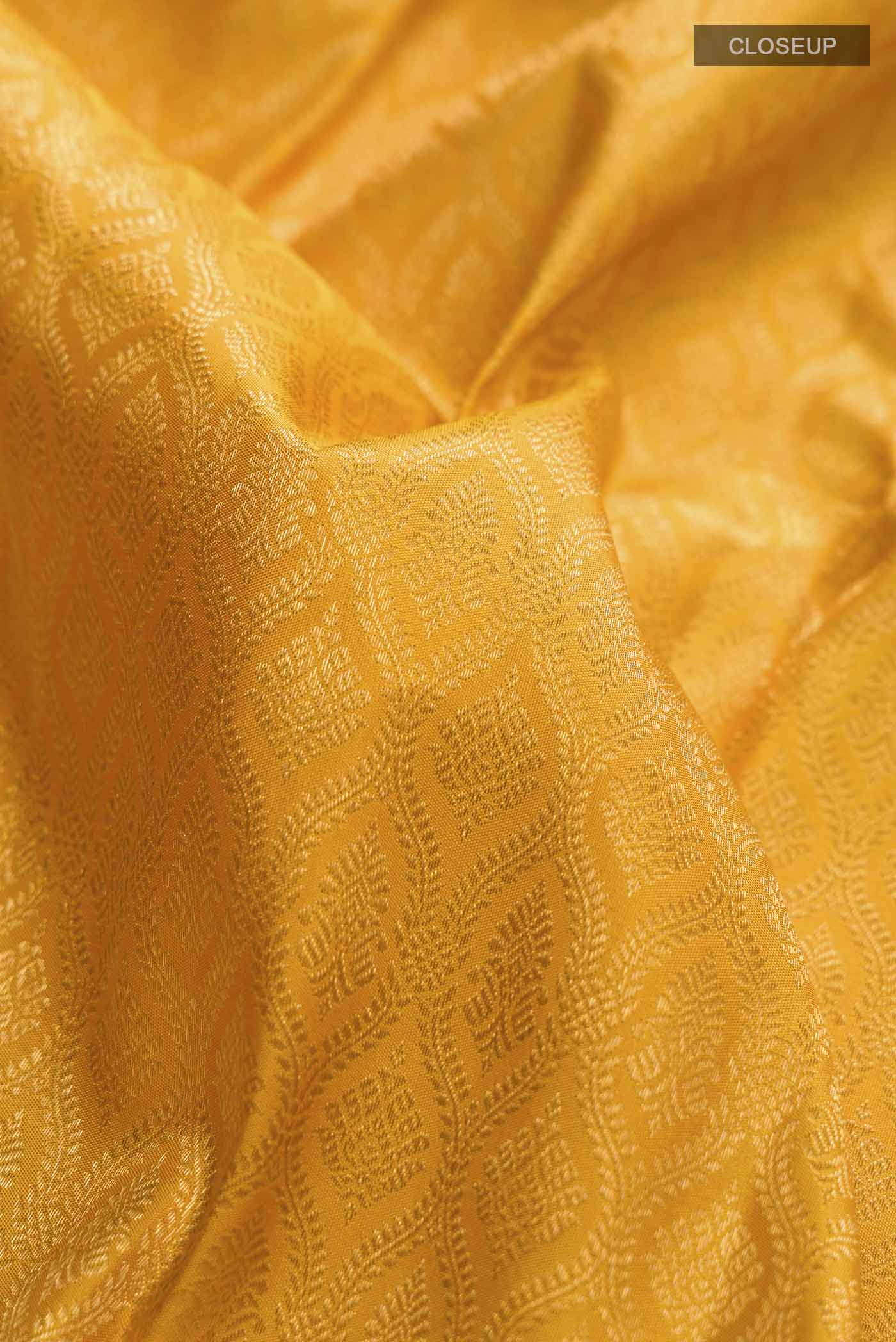 Yellow Kanjivaram Silk Saree - Image 2
