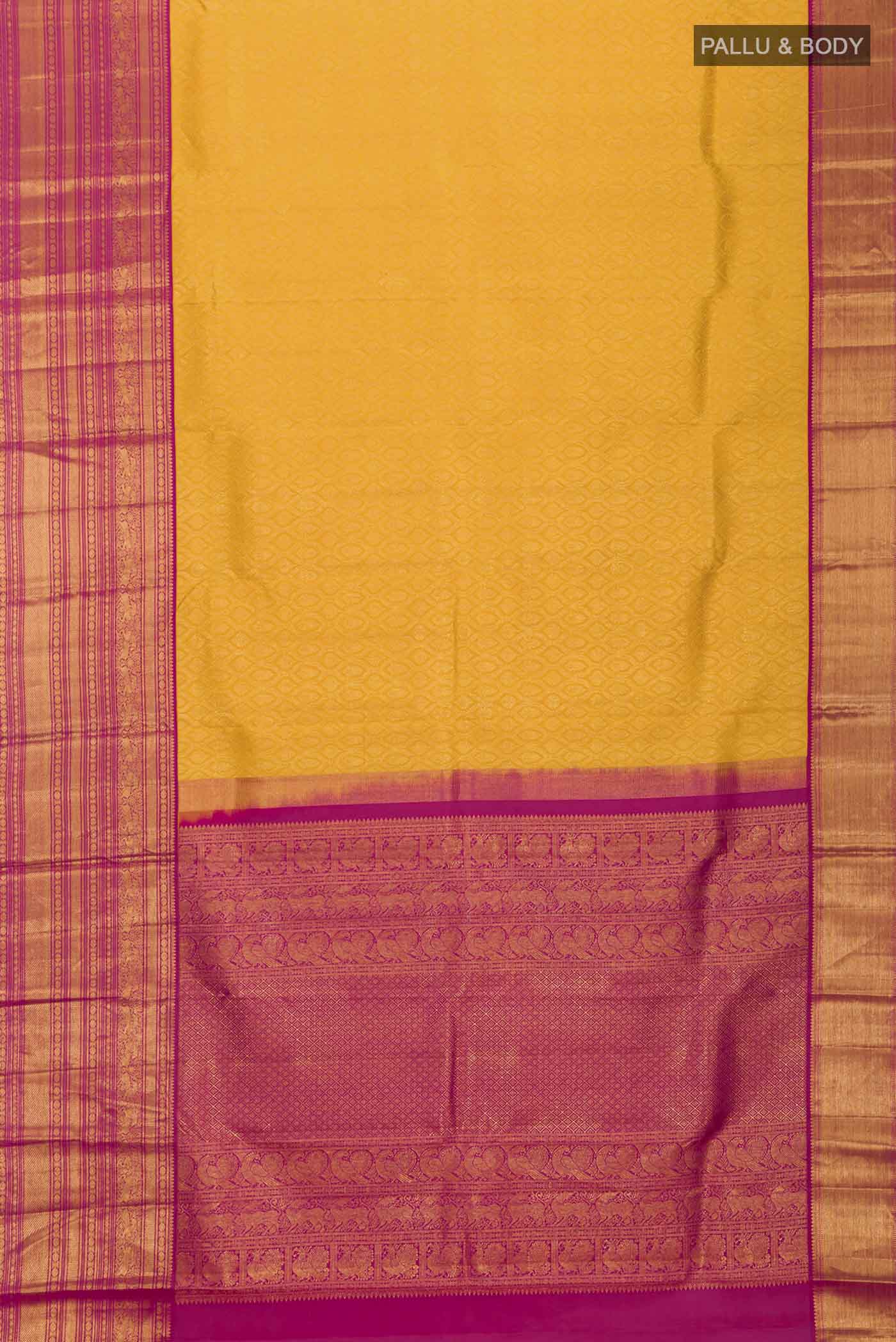 Yellow Kanjivaram Silk Saree - Image 6