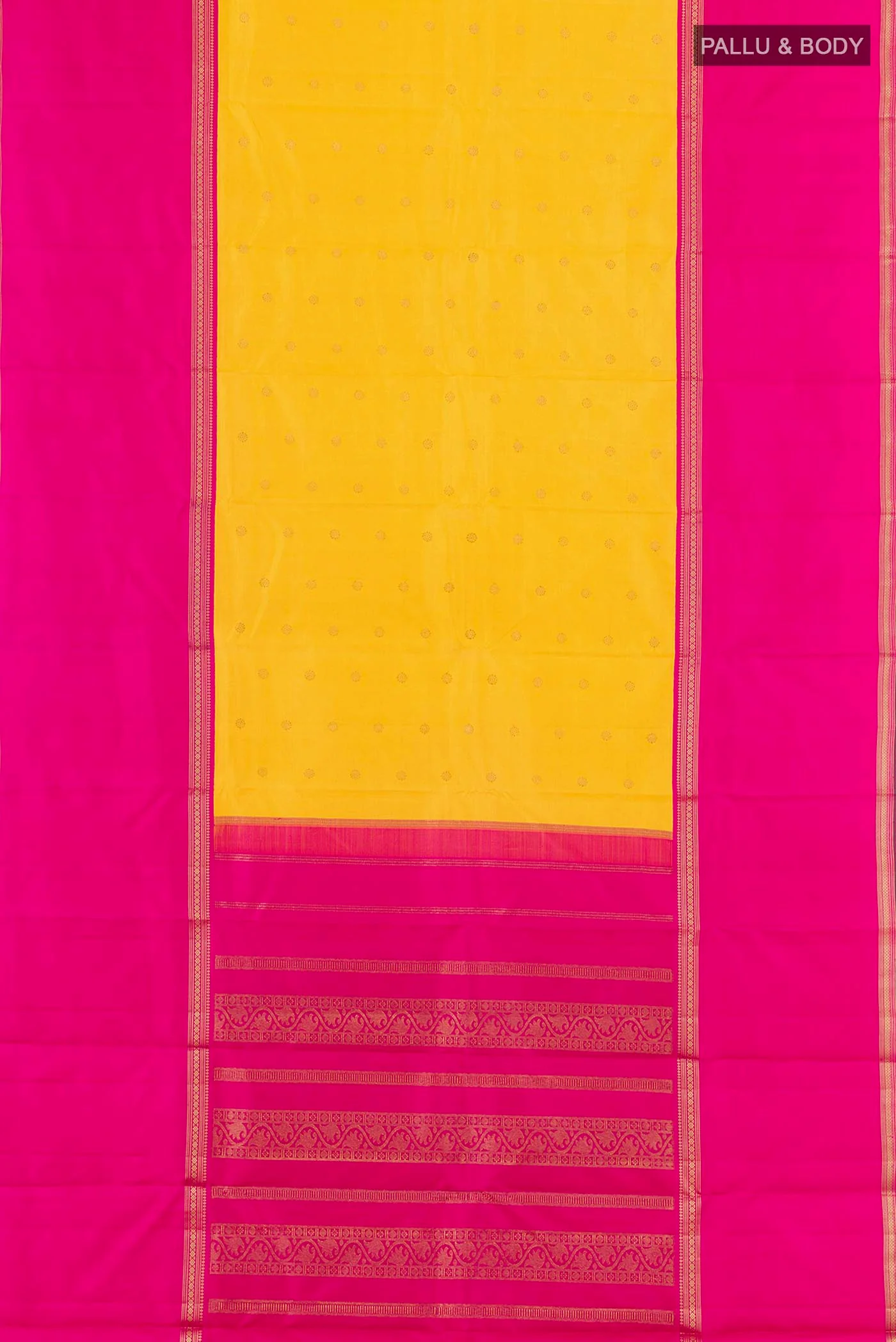 Yellow Kanchipuram Silk Saree - Image 6