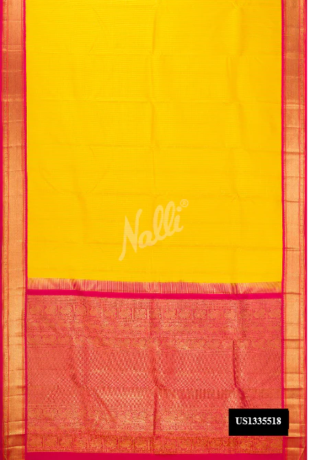 Yellow Kanchipuram Silk Saree